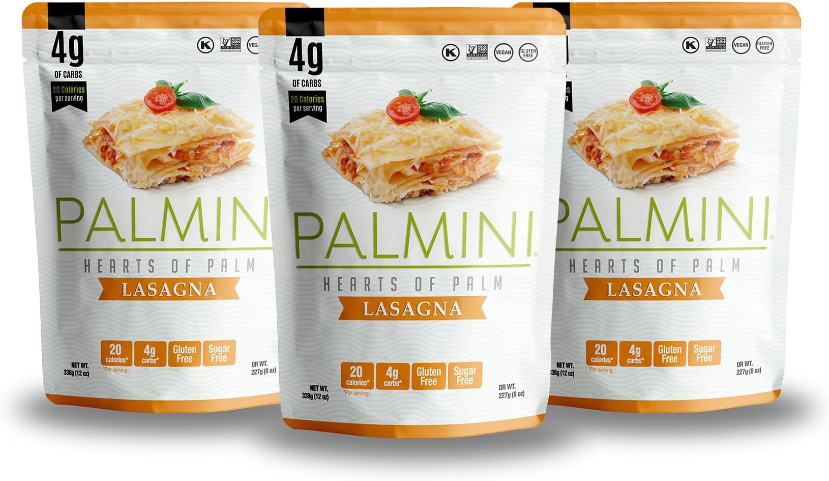 PALMINI Lasagna – Hearts of Palm – Low Calories – Low Carb – Keto Friendly – Vegan | NO GMO – Fat Free – Sugar Free – Kosher – 338g | (Pack of 3)