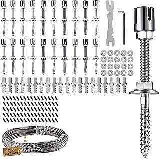 Wire Trellis for Climbing Plants Outdoor, Heavy Duty Wall Mount Plant Support with Adjustable Distance from Wall, Stainless Steel Garden Trellis Kit, 20-Pack