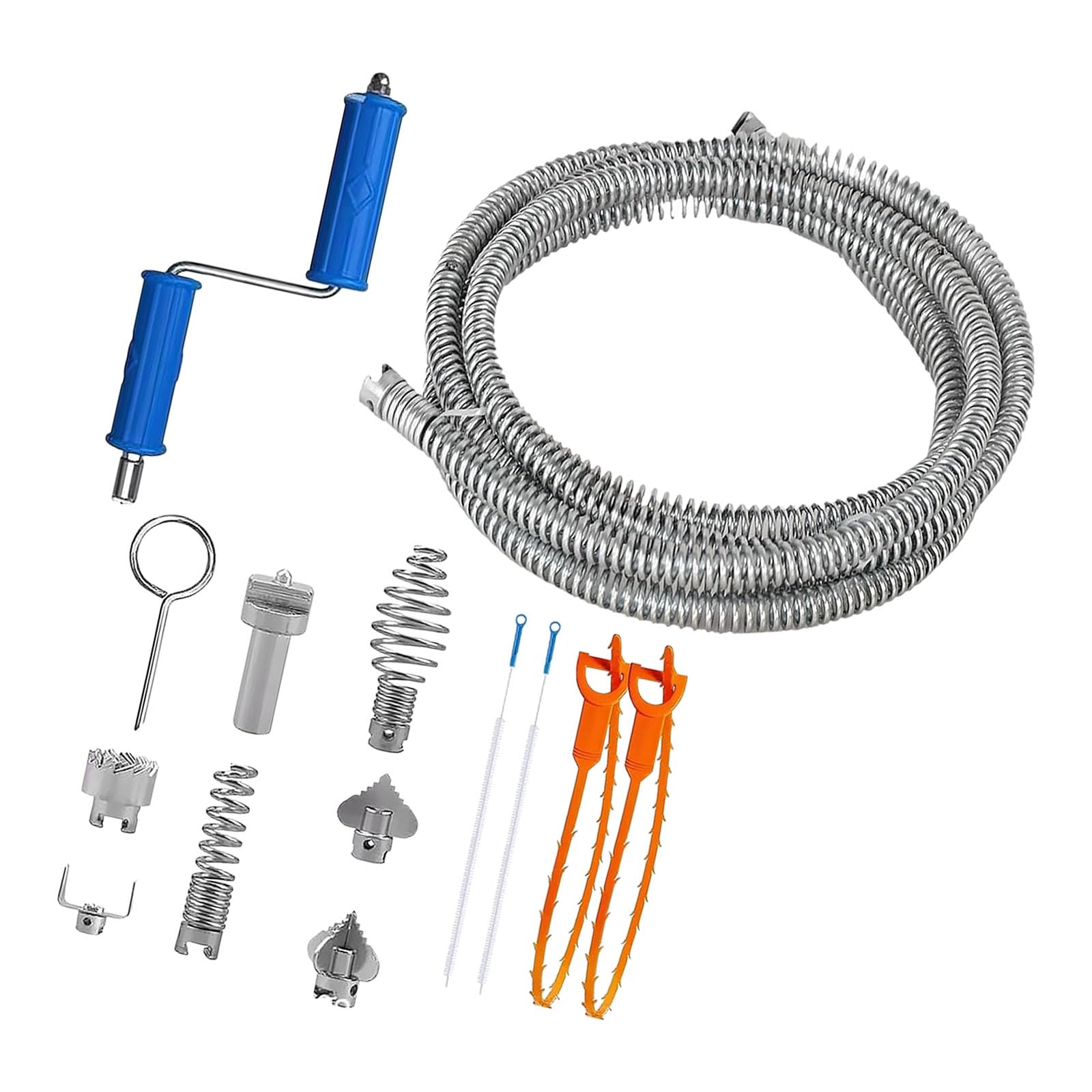 Powerful 5 Meter Pipe Cleaner with Scraper Brush and Accessories for Home Plumbing Maintenance Bathroom Drain Cleaner