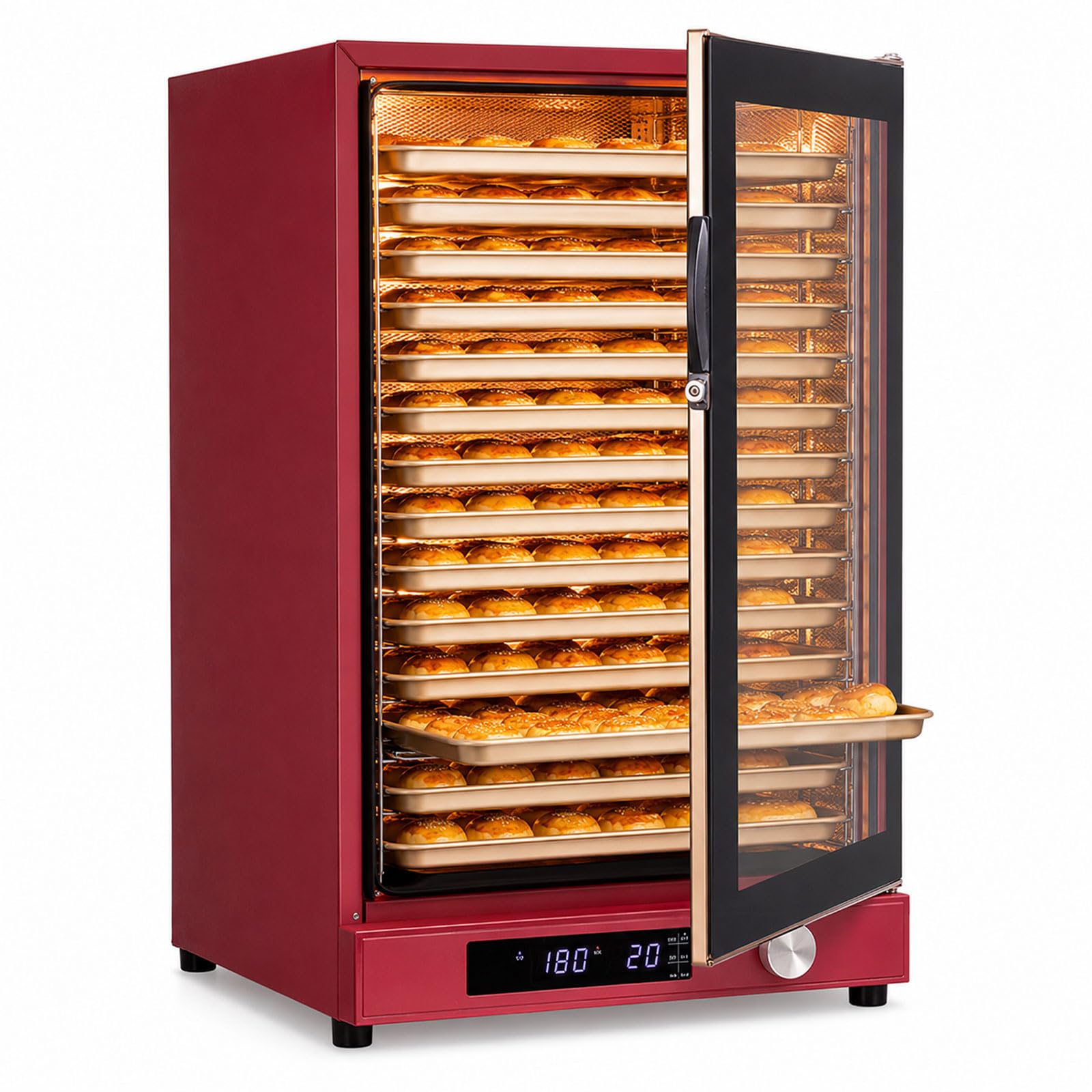 Four À Convection Professionnel 120 L, 15 Niveaux Pour Cuisson, Fermentation Et Séchage, Circulation D’air Chaud À Double Ventilateur, 25–260 °c, Minuterie 999 Min, 3200 W, Pour Pain, Gâteaux