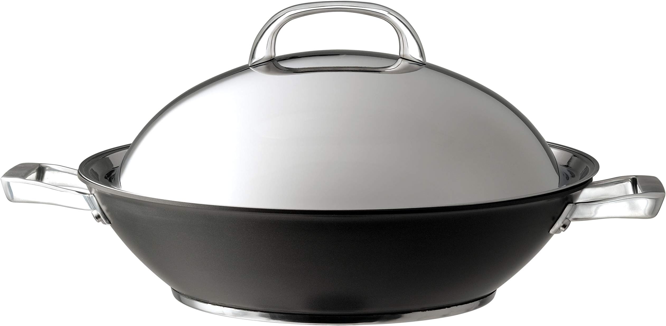 Circulon Infinite Wok Non Stick 36cm - Large Induction Wok with Stainless Steel Lid, Base & Handles, Premium Dishwasher Safe, Heavy Gauge Hard Anodised Cookware