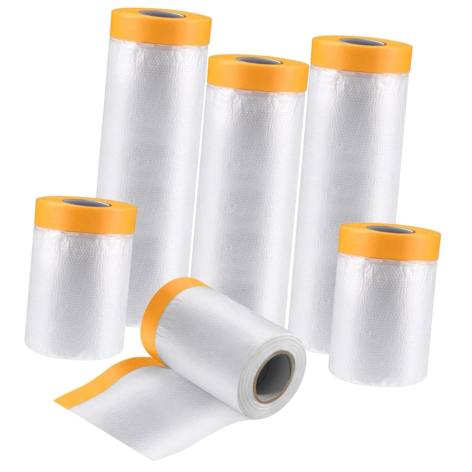 Vorbeklebte Abdeckfolie, Selbstklebende, vorgeklebte Abdeckfolie, 1,1–4 m x 20, 2–10 Rollen(4 Rolls,2.7mx20m)