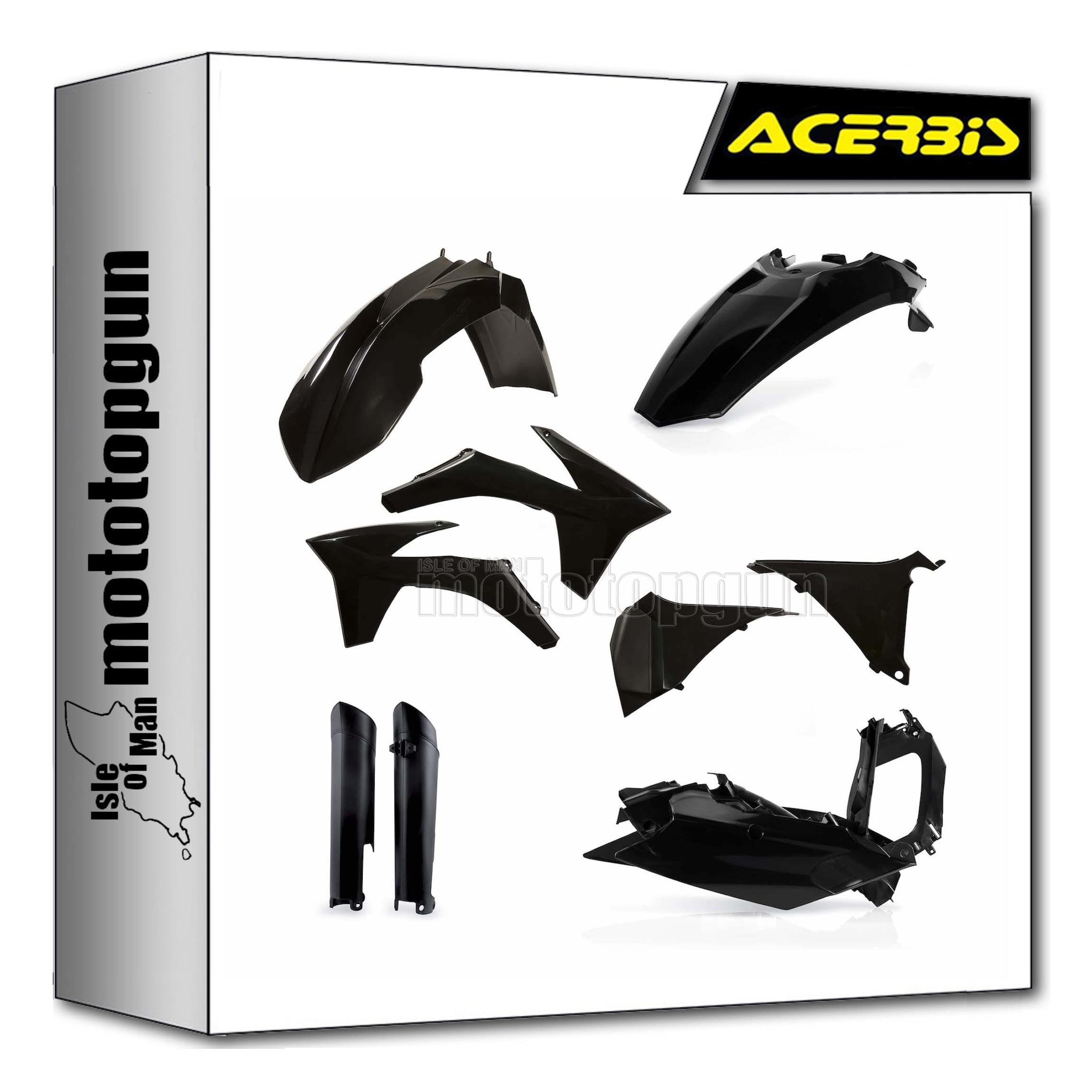 acerbis 0016234.090 plastic full kit schwarz kompatibel mit ktm exc 125 2012 2013 mototopgun