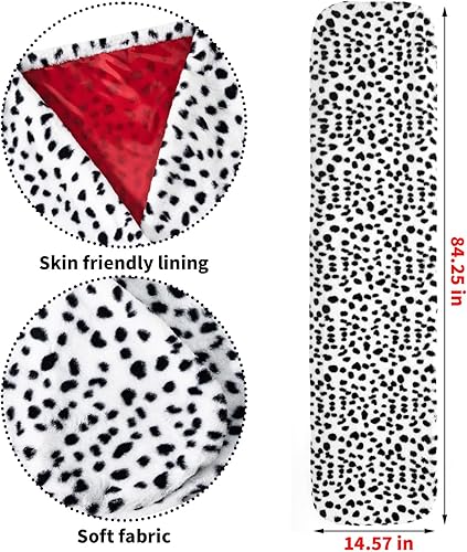 Miniatura 6 de Kewlent 3 piezas de Halloween Deville abrigo para mujer, disfraz de chal dálmata, bufanda, accesorios de cosplay