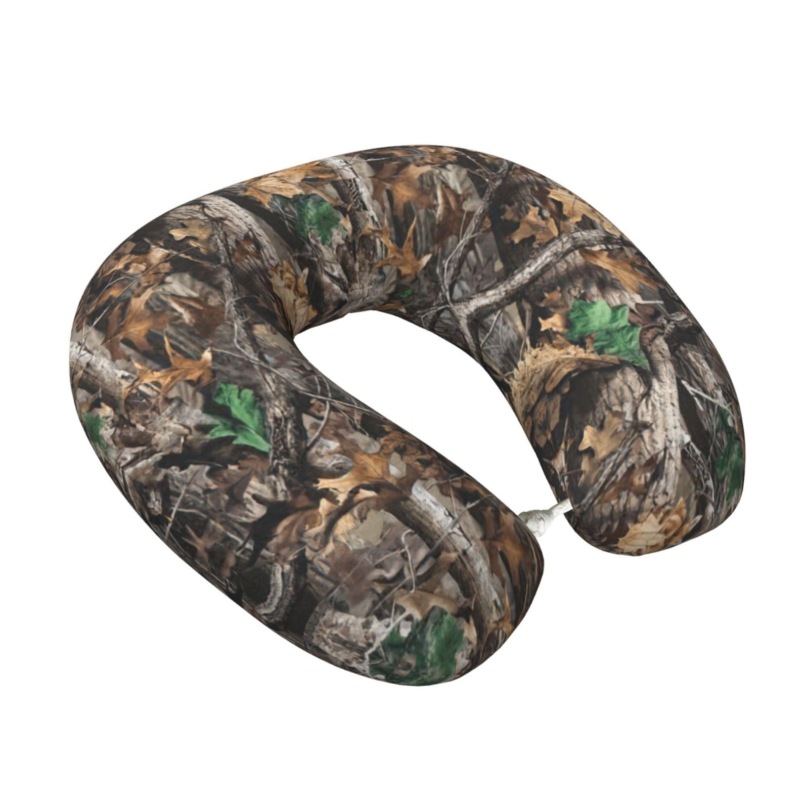 Yyoretp Cold Tree Camouflage Print Travel Pillow Pure Memory Foam Neck Pillows Portable Headrest for Airplane