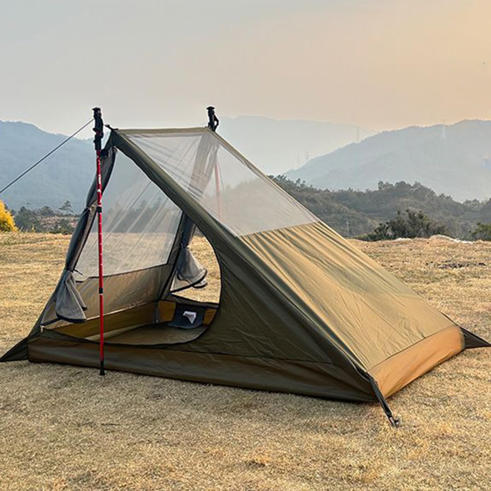 Namiot 1-osobowy Backpacking Wytrzymała markiza z szybkim rozkładaniem i | Namioty turystyczne na wyprawy trekkingowe Idealny na plażę, patio, piknik, festiwal, wędrówki, polowanie oraz