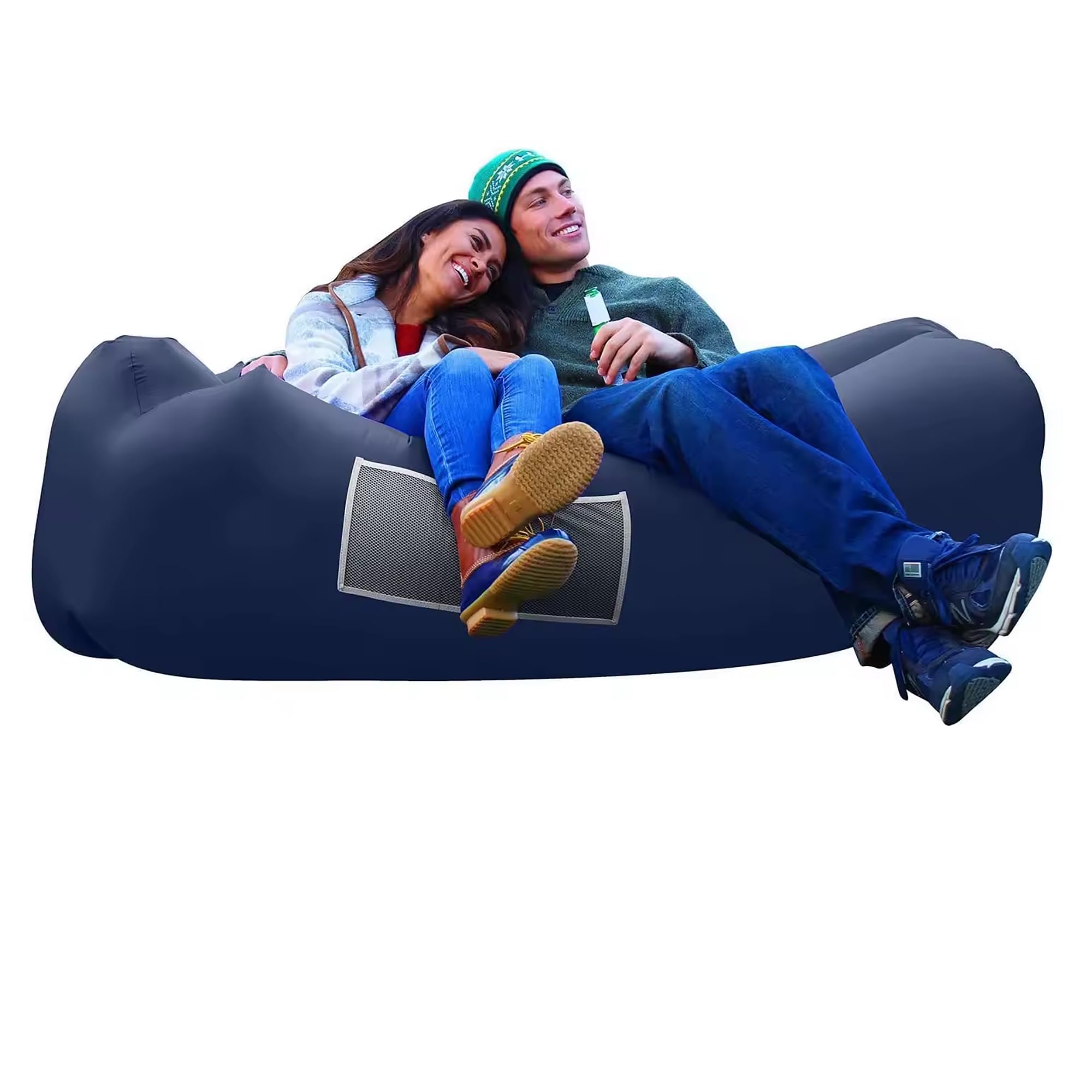 AngLink Divano d'aria 2022 nuovo design cuscino impermeabile gonfiabile Air Lounger con 2 prese d'aria Laybag, divano esterno, borsa per il trasporto per campeggio, parco, spiaggia, cortile