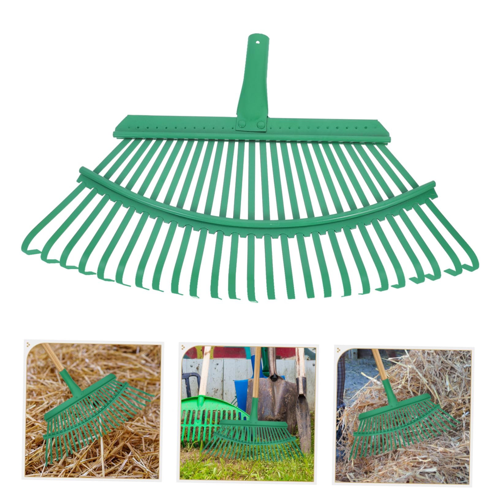 Ersatz Gartenrechenkopf aus Stahl, Leichter Laubrechen für Garten | Grünes Ausführung, Multifunktionaler Einsatz für Rasen und Laub, Geeignet für Yard Work und Gardening