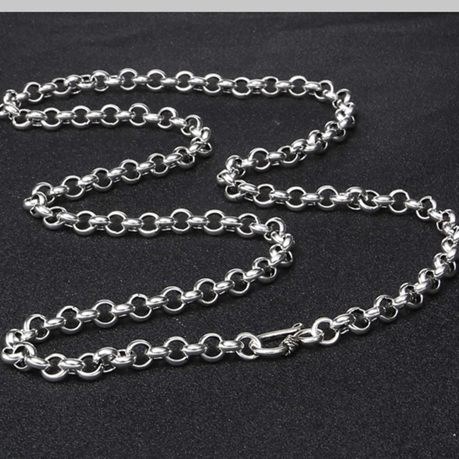 Beydodo Kette Männer Erbskette Kette 6 MM Breit 20 inch Halskette Sterling 925 Freundschaftskette Kette