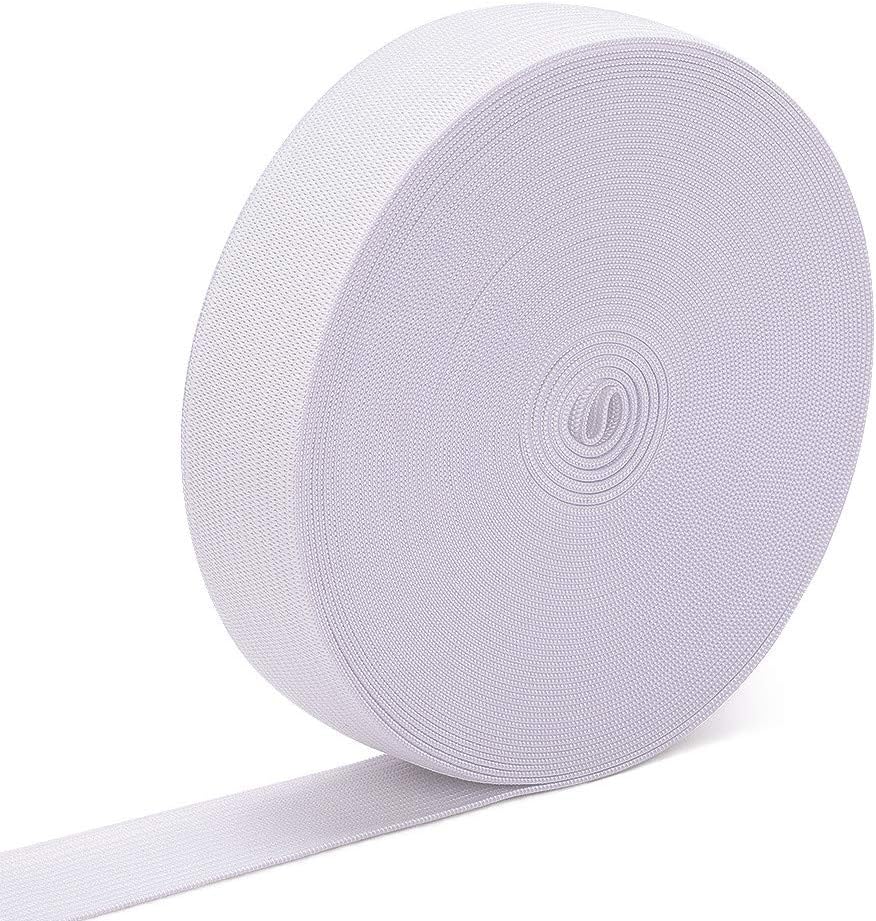1" 32 Yards White Knit Elastic Spool Elastic Elastic Band for Sewing