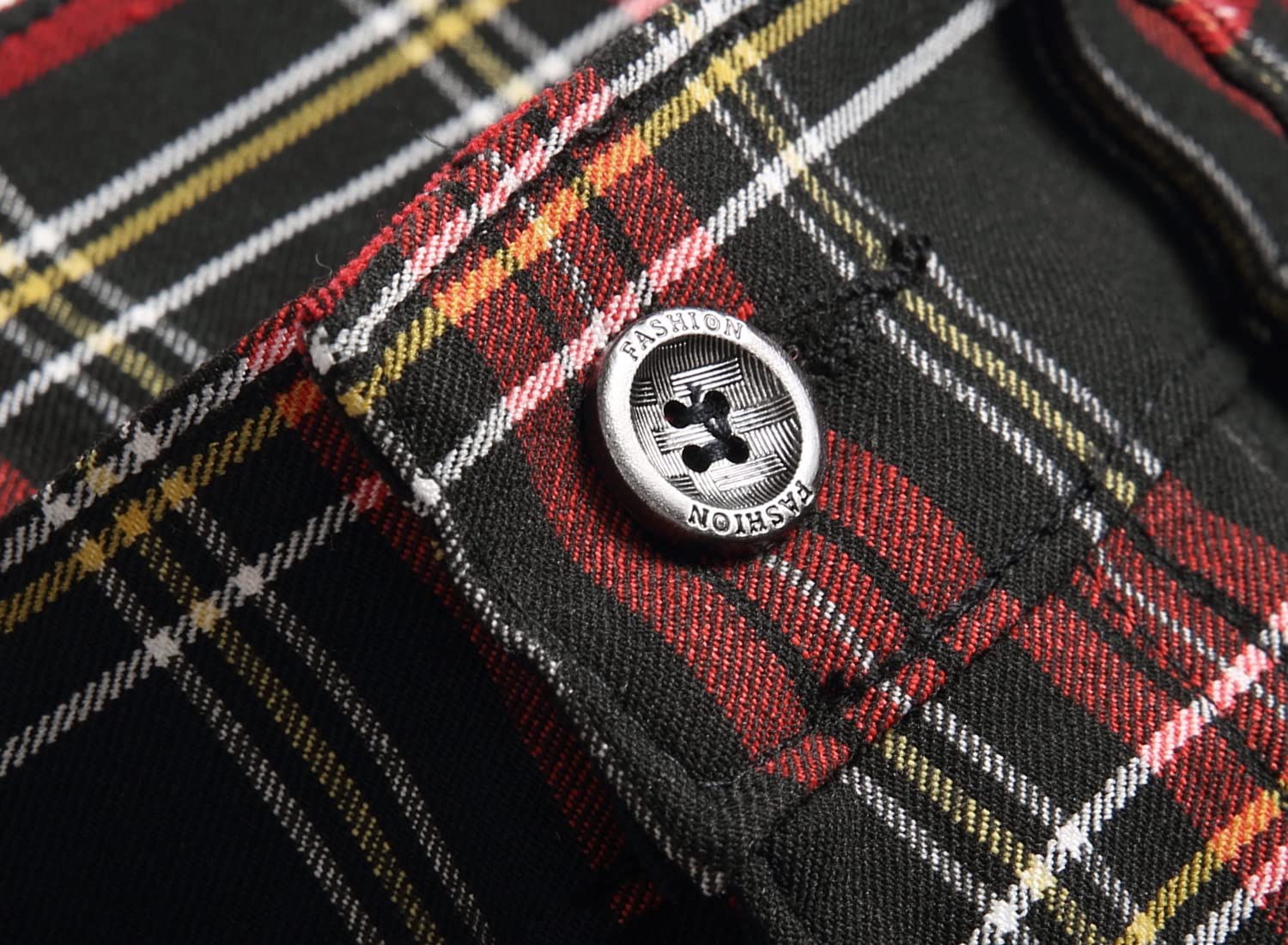 NOVOCCT Plaid Panst - Pantalones de Vestir Ajustados para Hombre, elásticos, Ajustados, Informales, de Negocios, Pantalones Chinos para Hombre