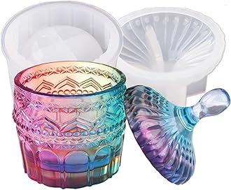 Resin Jar Mold with Lid Silicone Box Mold for Epoxy Resin Casting DIY Storage Bottle Jewelry Trinket Container Candle Holder Flower Pot Resin Crafts Kits Home Decor Gift