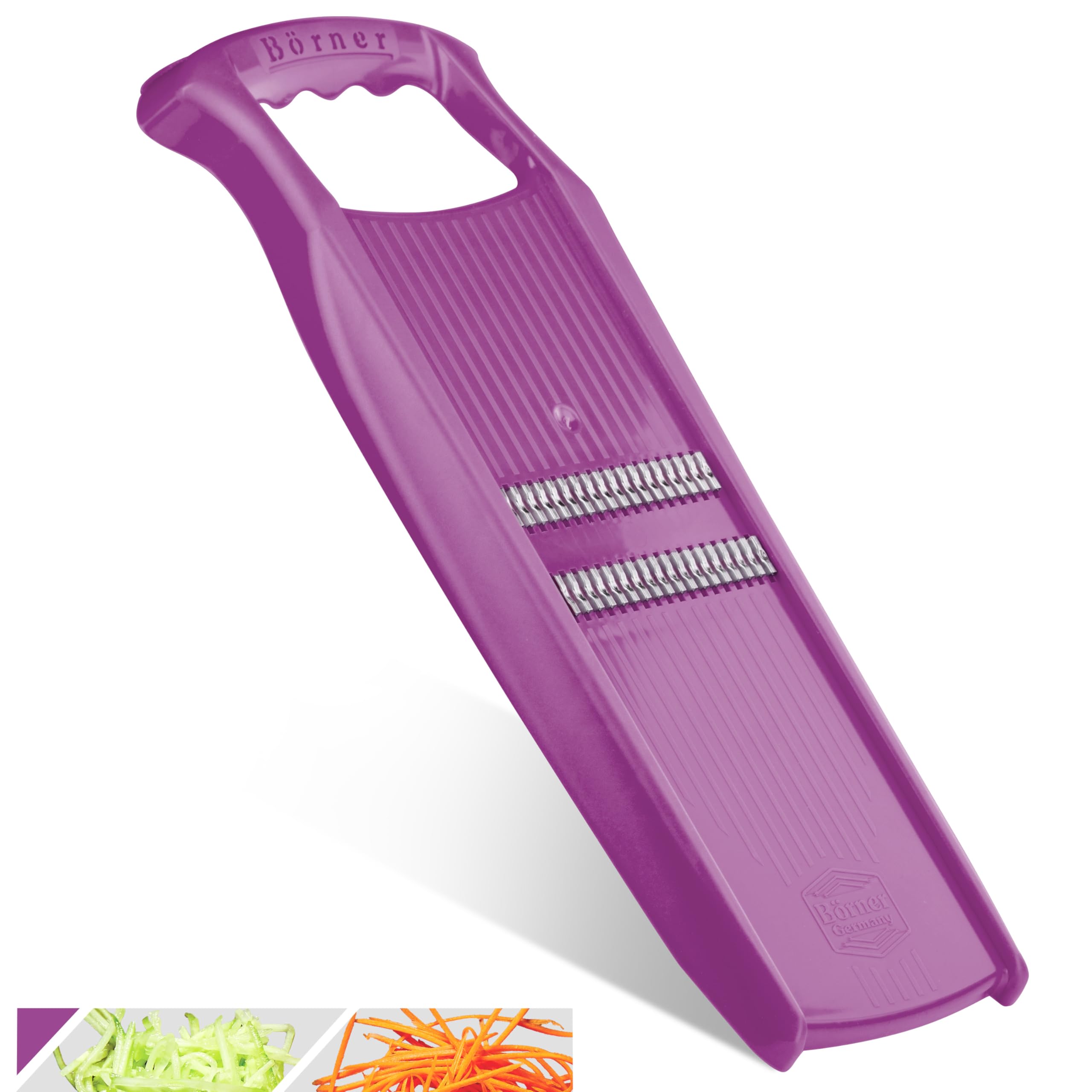 Börner Violet Roko Powerline Vegetable Slicer • Julienne Cutter For Fruit And Vegetables • Julienne Slicer For Fine Strips • Fine Vegetable Grater • Kitchen Slicer (Purple)