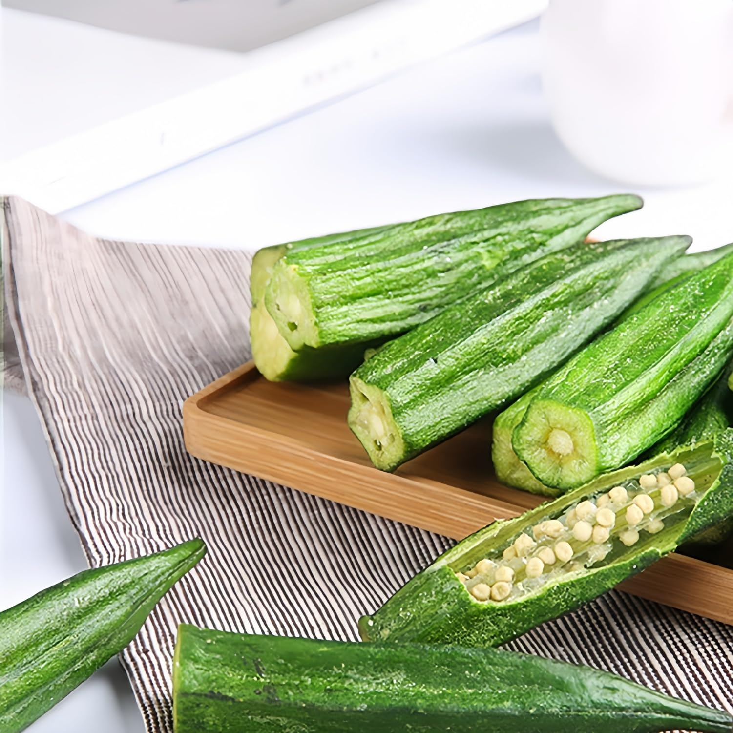 WSYLS Okra Crisp (50 g) – Naturale, vegetariano, perfetto per l'ufficio, i viaggi e come contorno o spuntino.stile cinese