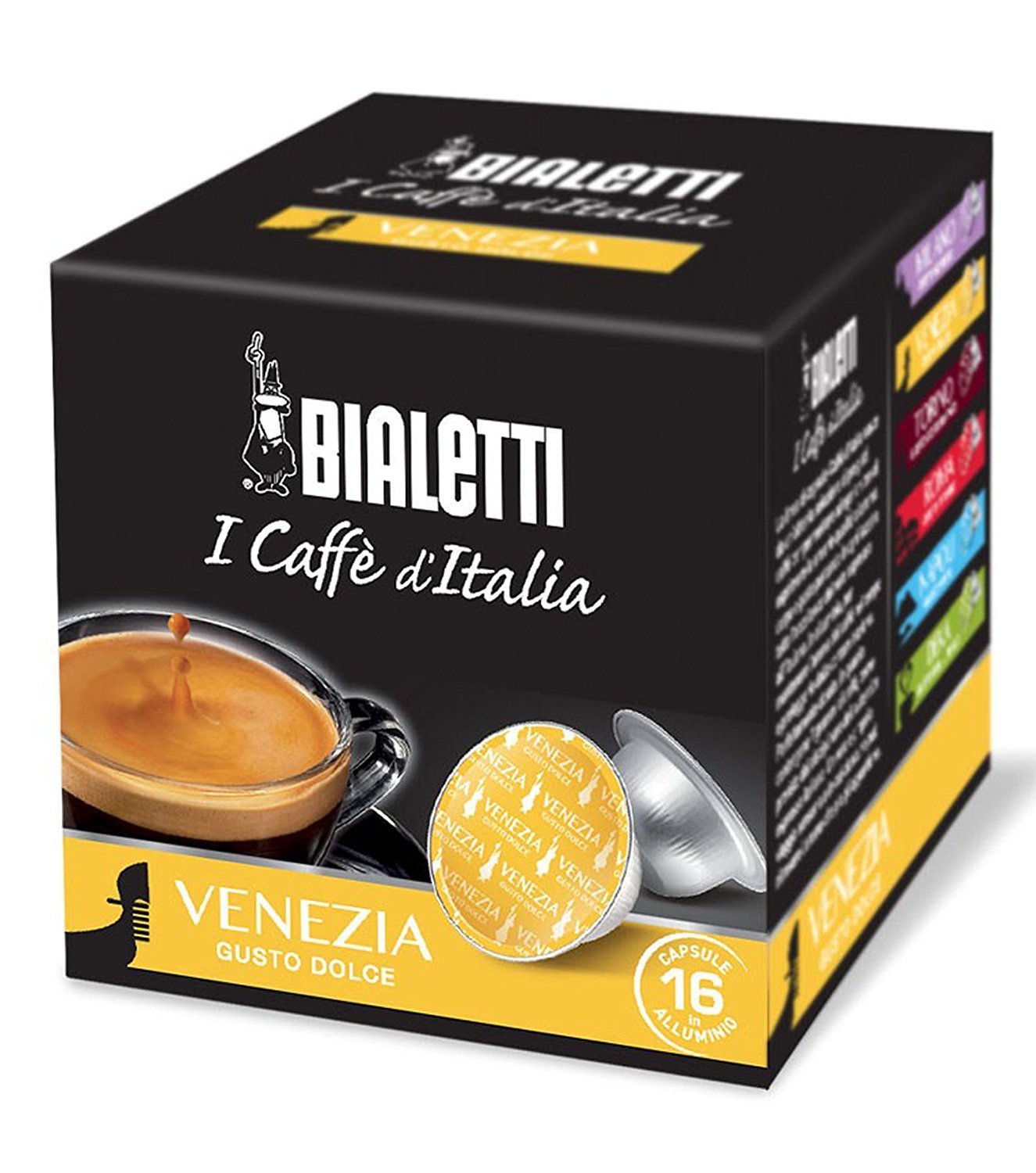 Bialetti: Juego de 8 cápsulas de café de aluminio para 16 cápsulas de café a juego con sabor a medianoche