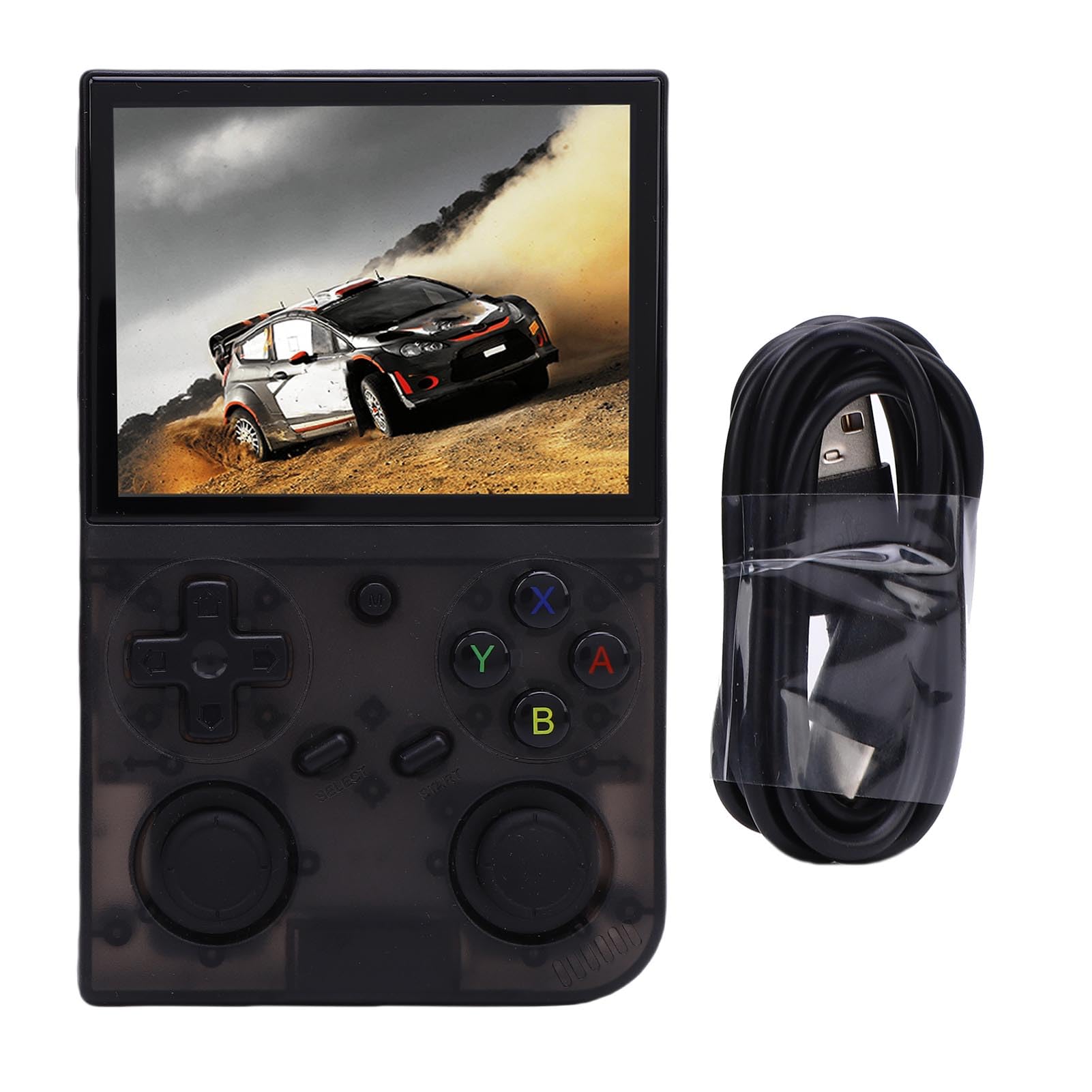 Consola de Juegos Retra, Consola de Juegos Portátil con Batería de 3200mAh para Acampar en Viajes Al Aire Libre (Negro transparente)