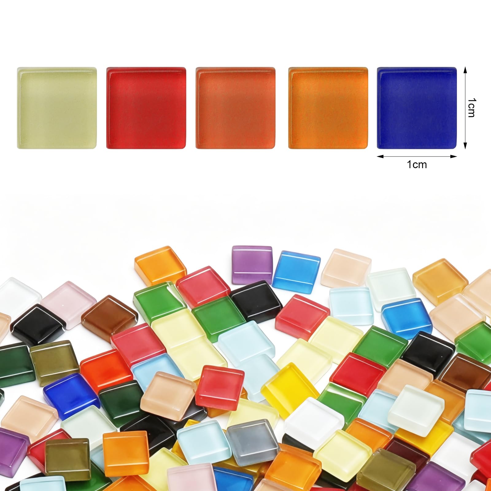 500 g kamieni mozaikowych do majsterkowania, 1 x 1 cm, mini mozaika DIY, rzemiosło, dekoracja, kolorowe szklane mozaiki, płytki do ogrodu, akwarium, ramka na zdjęcia, wazon, doniczka na imprezę