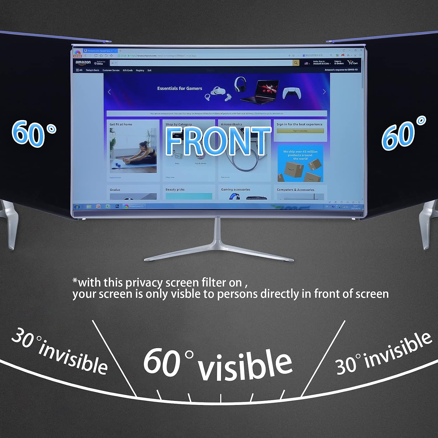 DEJIMAX 24 inch 16:9 Computer Monitor Privacy Filter - Image 4