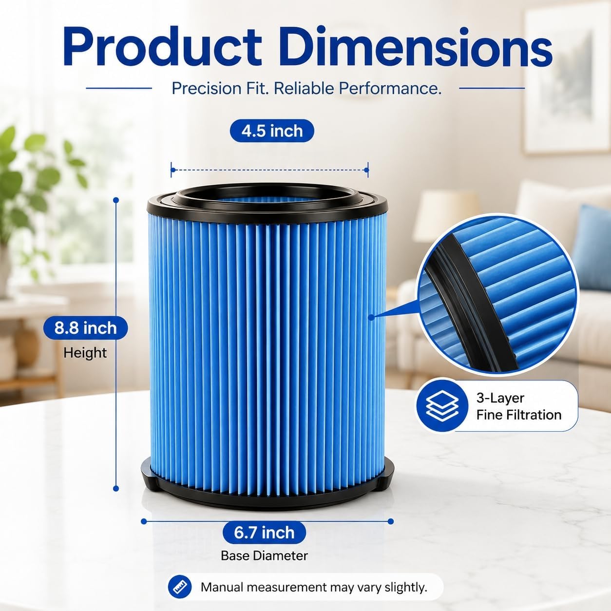VF5000 Filter Replacement for Ridgid 5-20 Gallon Wet Dry Vacs image 2
