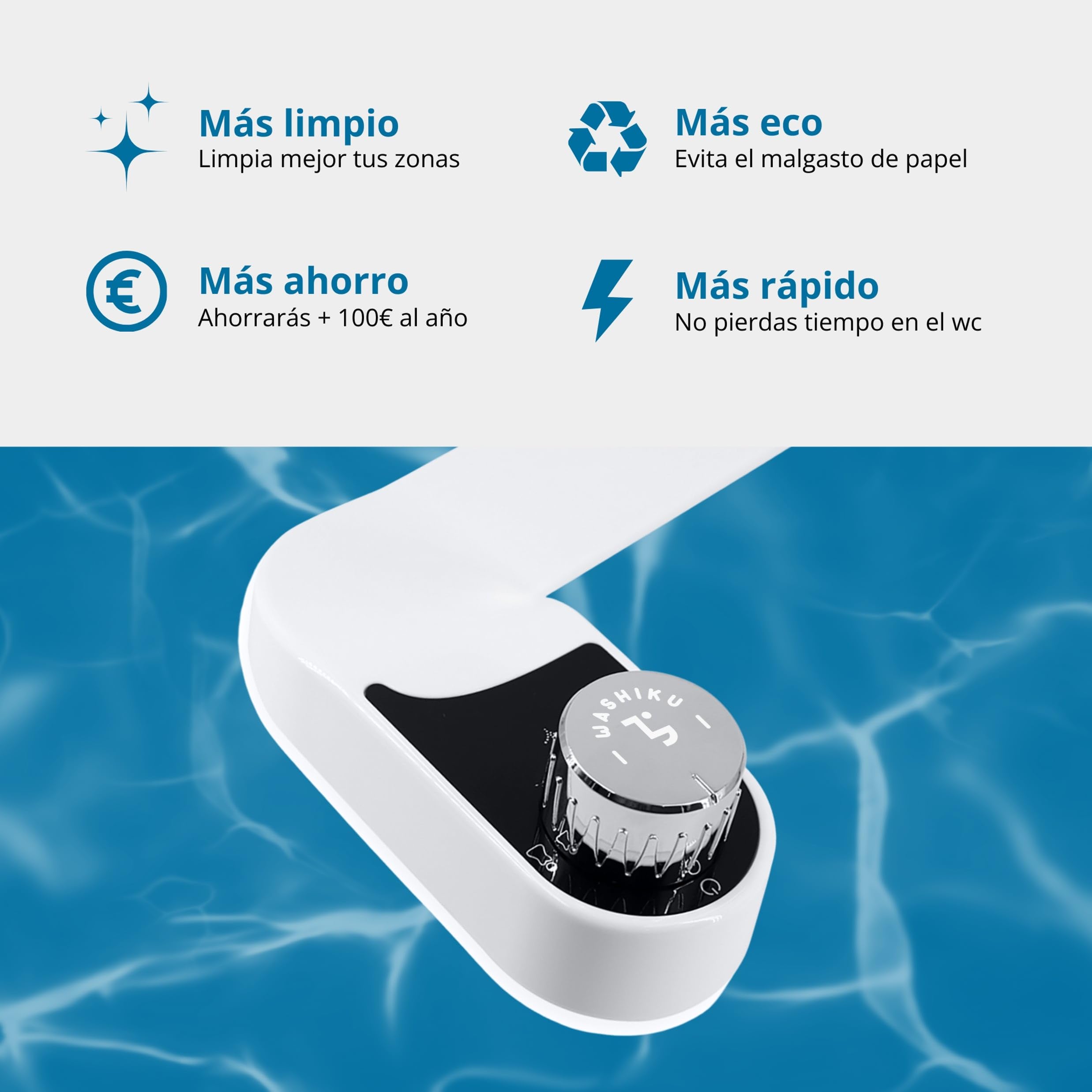 Tokyo Bidet para WC – Ducha Higiénica Portátil para Inodoro, Chorro de Agua Estilo Japonés, Asiento Inteligente con Grifo, Accesorio de Bidé para Baños Modernos