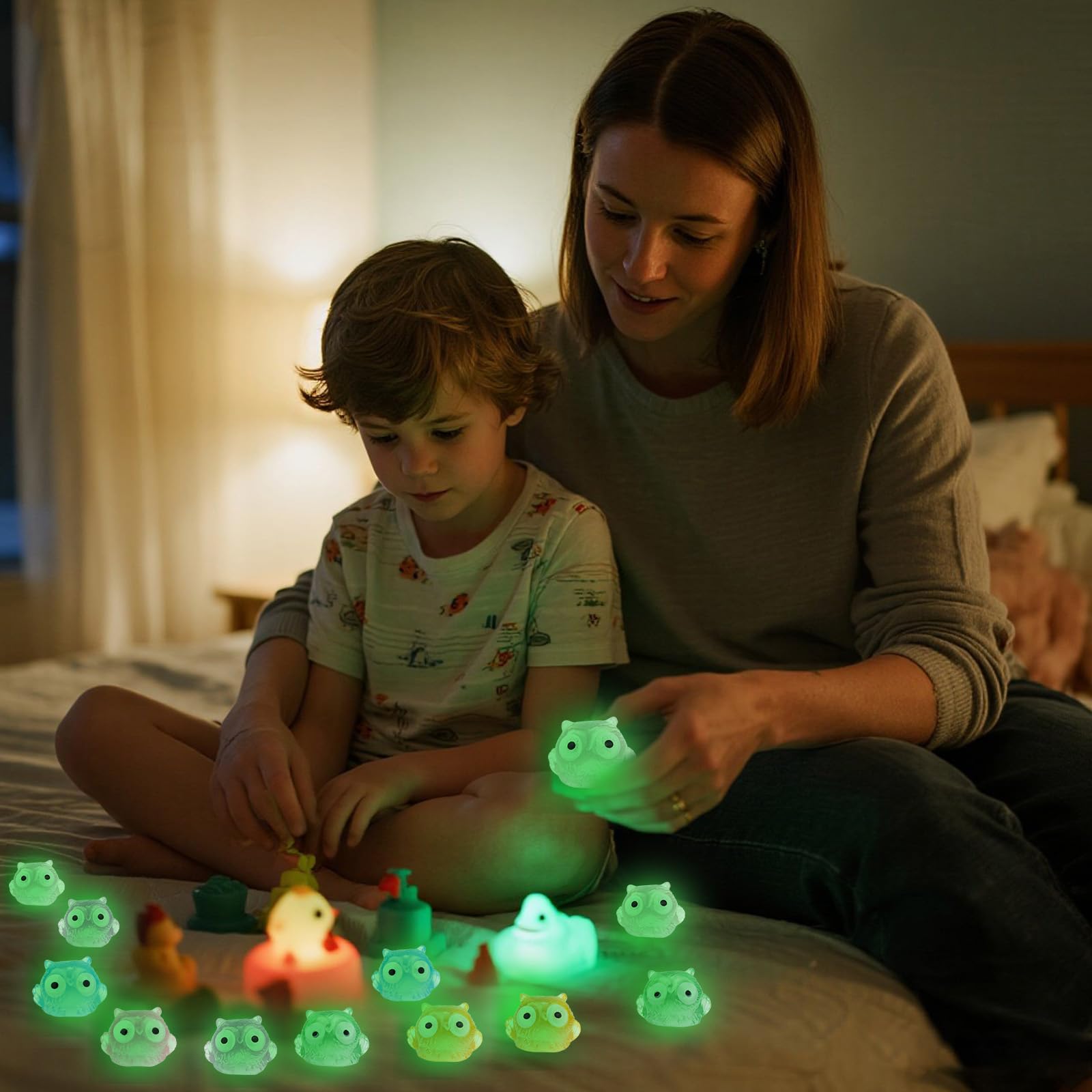 60pcs Glow in The Dark Mini Resin Owls - Image 3