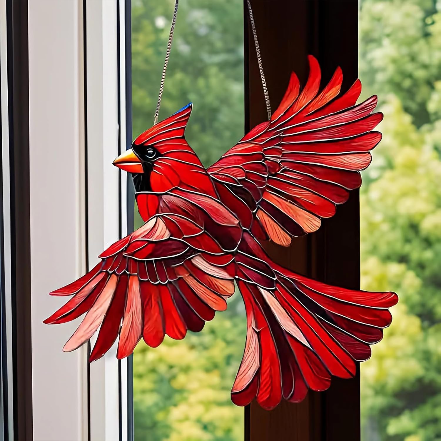 Winged Cardinal Christmas Ornaments - 2025 New Acrylic Red Bird Ornaments - Red Cardinal Christmas Tree Decorations - Garden, Farmhouse, Home - Memorial (1 Pcs) - Image 4