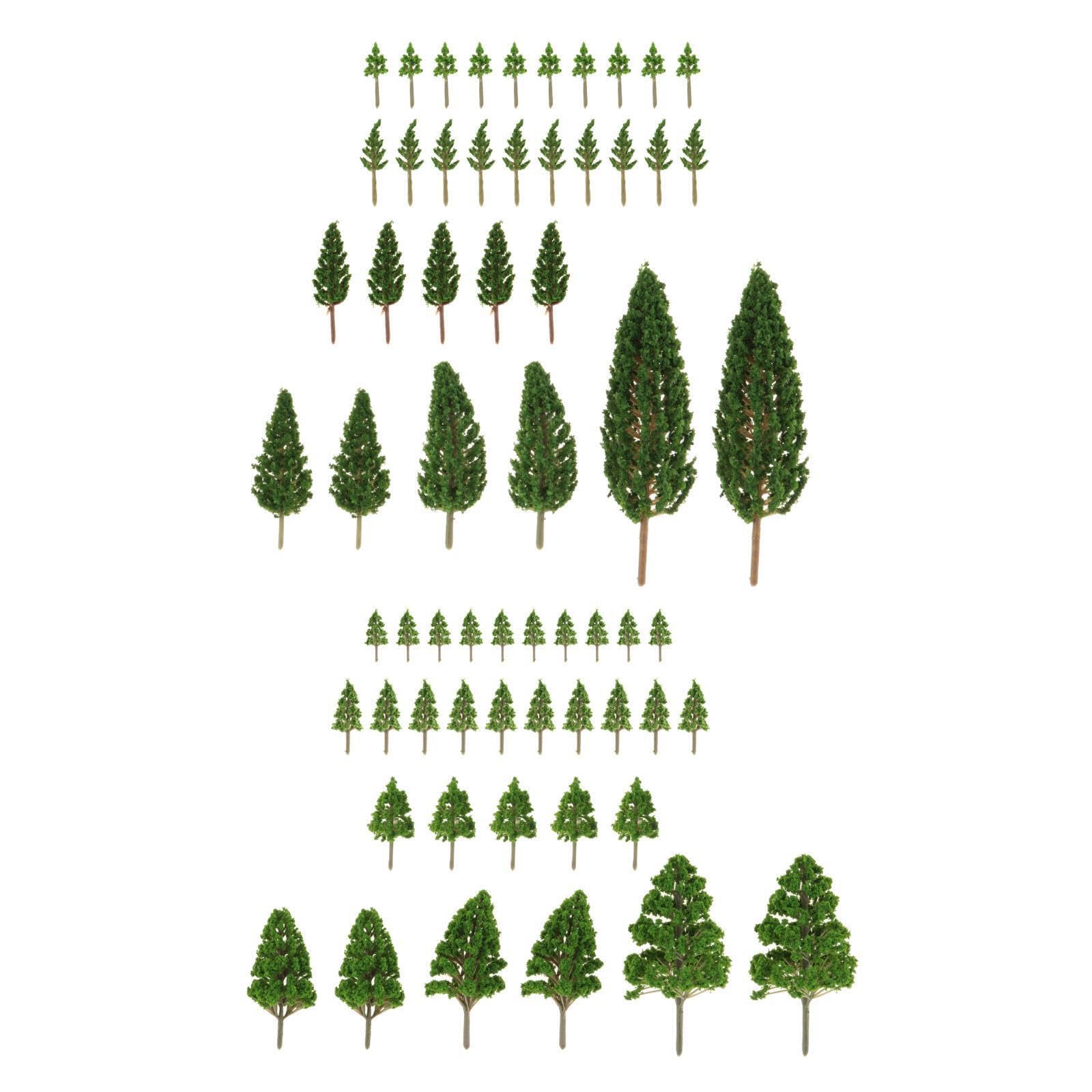 MUXZSIZ Mini Diorama Trees 62 Pack Model Train Trees Realistic Addition to Landscape Diorama Not Easy to Breaking Model Train Railroad Scene Landscape Layout