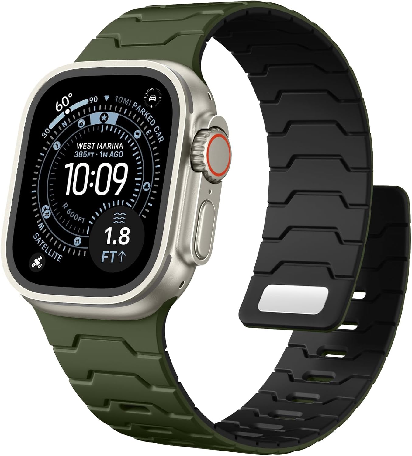 Ouwegaga Magnetic Silicone Watchband Compatible with Apple Watch Bands for Men 44mm 46mm 42mm 45mm 49mm, Waterproof Sport Strong Magnet Strap for Apple Watch Series 11 Ultra 3 2 SE 10 9 8 7 6 5 4 1