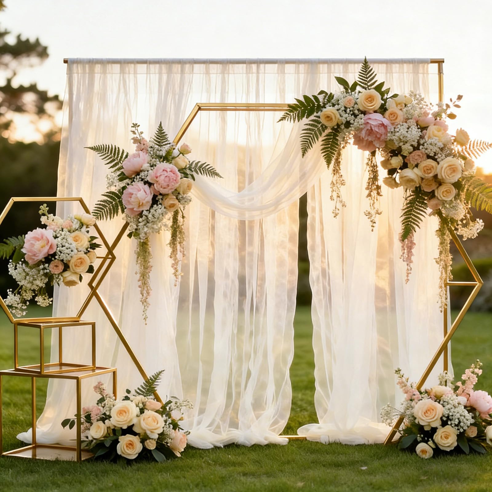 Tessuto in organza al metro, 3 m x 160 cm, morbido tulle, per cucire, in tessuto decorativo per drappeggio, in organza per Arbor, per matrimoni, per cerimonie e feste