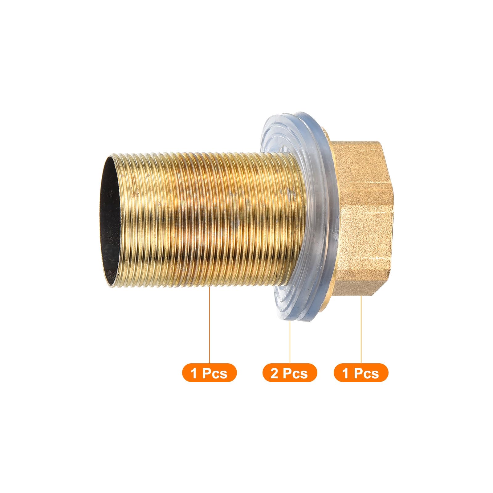 QUARKZMAN 1 Pieza 2.36 Pulgadas Tubo de Montaje de Extensión de Grifo con Arandelas, Tuerca de Bloqueo, Kit de Accesorios de Grifo, Bronce