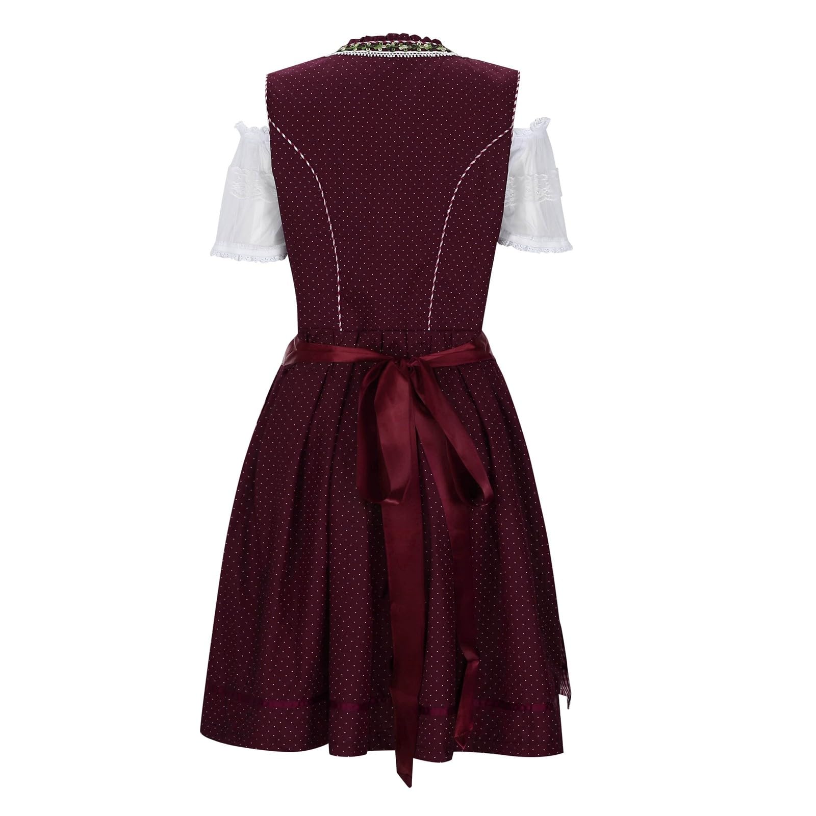Generisch Dirndl Midi Dirndl Mit Bluse Und Schürze Off Shoulder Oktoberfest Set Damen Kariert Kleid Trachtenmode Klassisches Schürze Für Karneval Dirndlschürzen Dirndlschürze