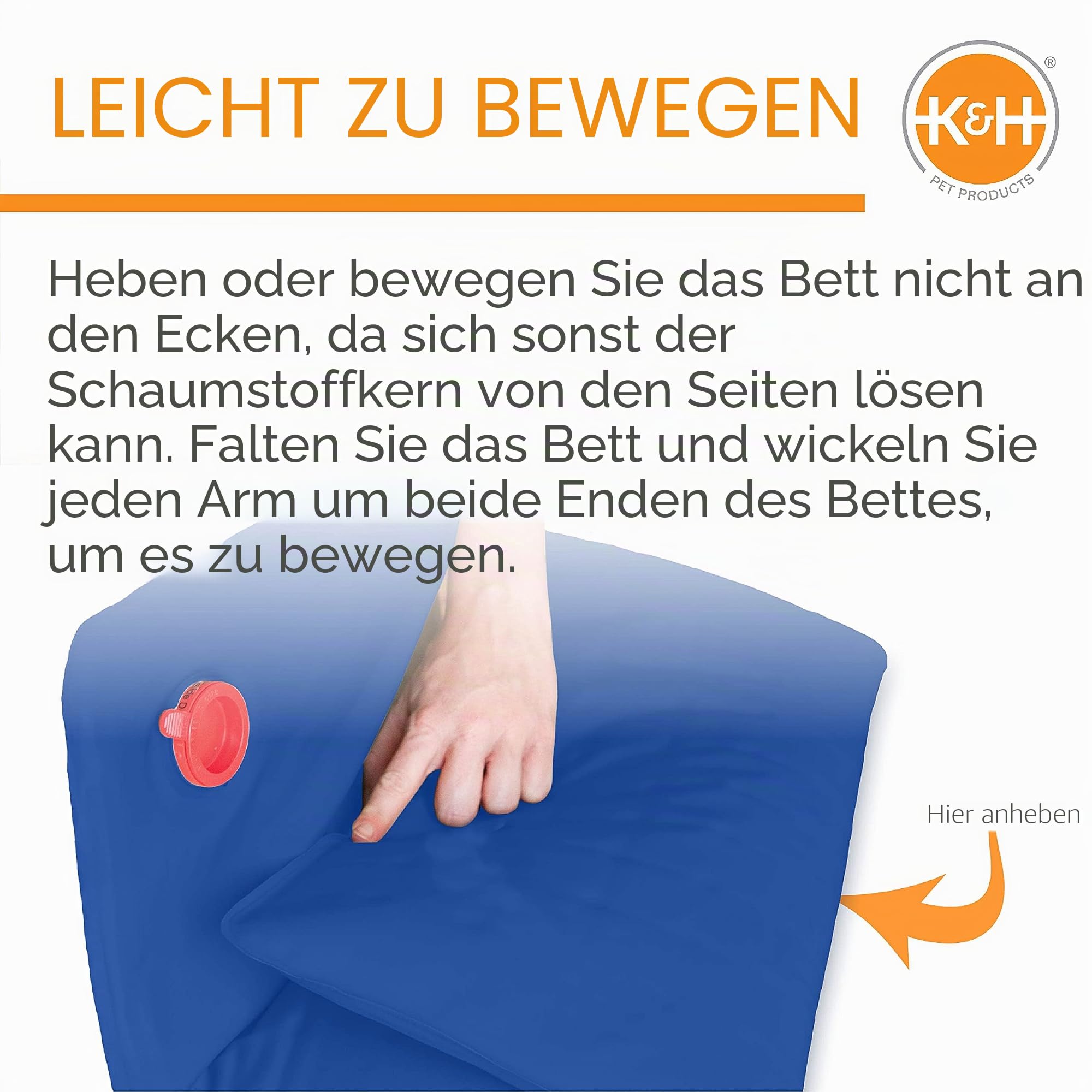 K&H 771790 Pet, kühlendes Hunde- und Katzenbett - Blau - groß, L, Blue