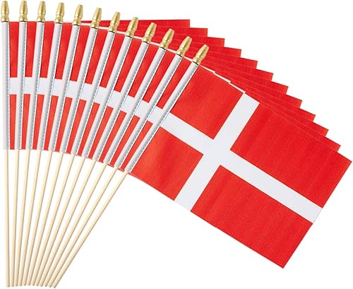 Miniatura 30 de Paquete de 25 mini banderas chilenas de mano con bandera de Chile en palo de 5 x 8 pulgadas