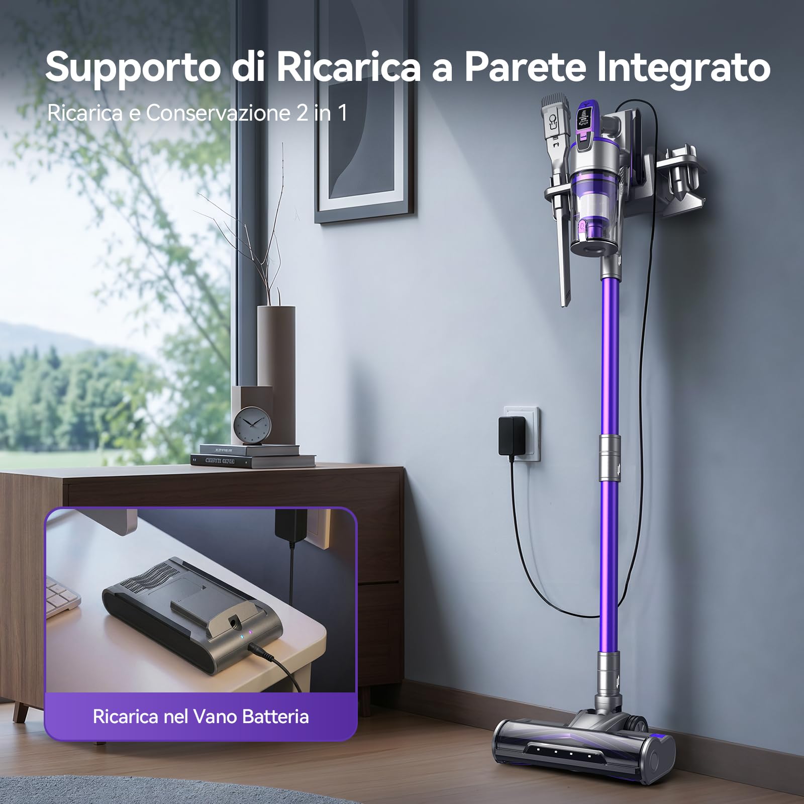 Redkey X18 Aspirapolvere Senza Fili 60Kpa/650W/80Min, 8-in-1 Scopa Eletrica Verticale Antiarovialio con Display LED, Automatica Intelligente Della Potenza di Aspirazione, per Animali/Pavimenti/Tappeti