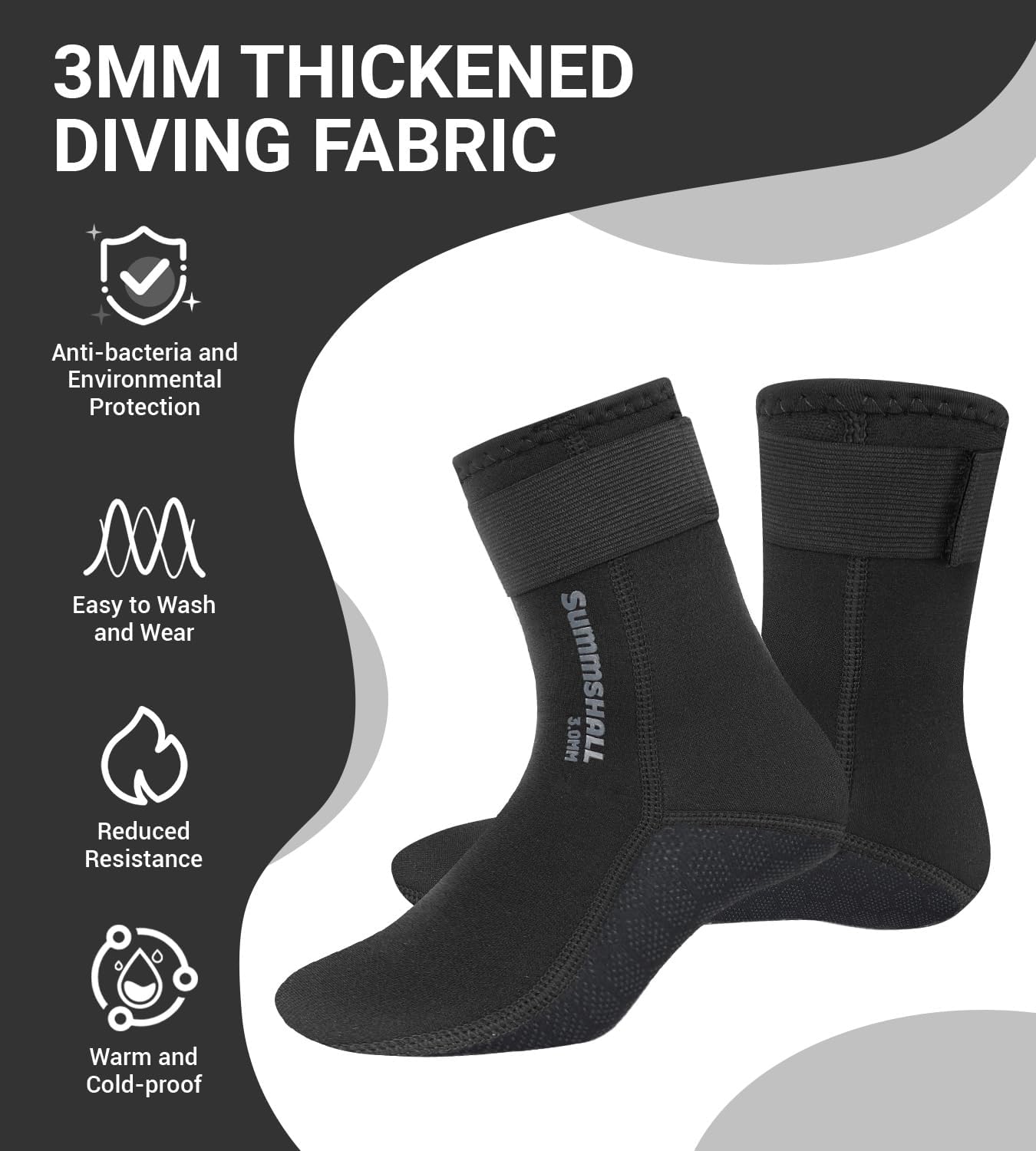 Neoprene Socks 3mm Wetsuit Socks Anti-Slip Keep Warm Diving Socks Swim Socks Water Sport Swimming Surfing - Image 6