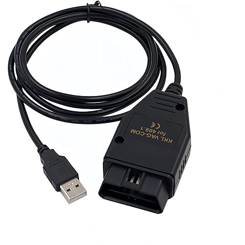 OBD2 Diagnostic Cable for VW, Audi, Skoda and Seat Made Between 1994 and 2004. Car ECU Scanner USB Cable Compatible for VAG KKL 409. (Black)