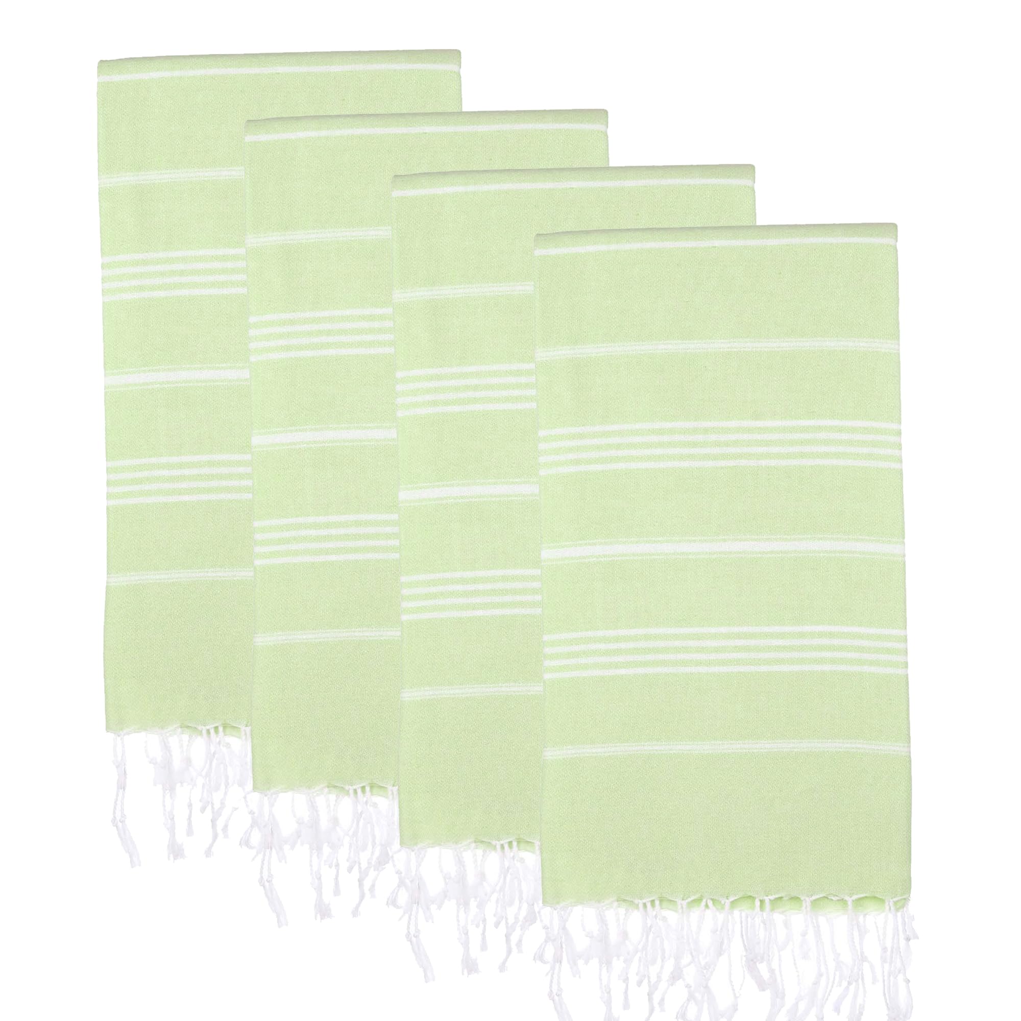 PADISHAHHOME Turkish Beach Towels, Pack of 4 | Oversized, Quick Dry, Sand Free | 100% Cotton, Large 38x71 Towels for Beach, Pool, Travel | Ultra-Soft, Compact, and Absorbent | Pistachio Green