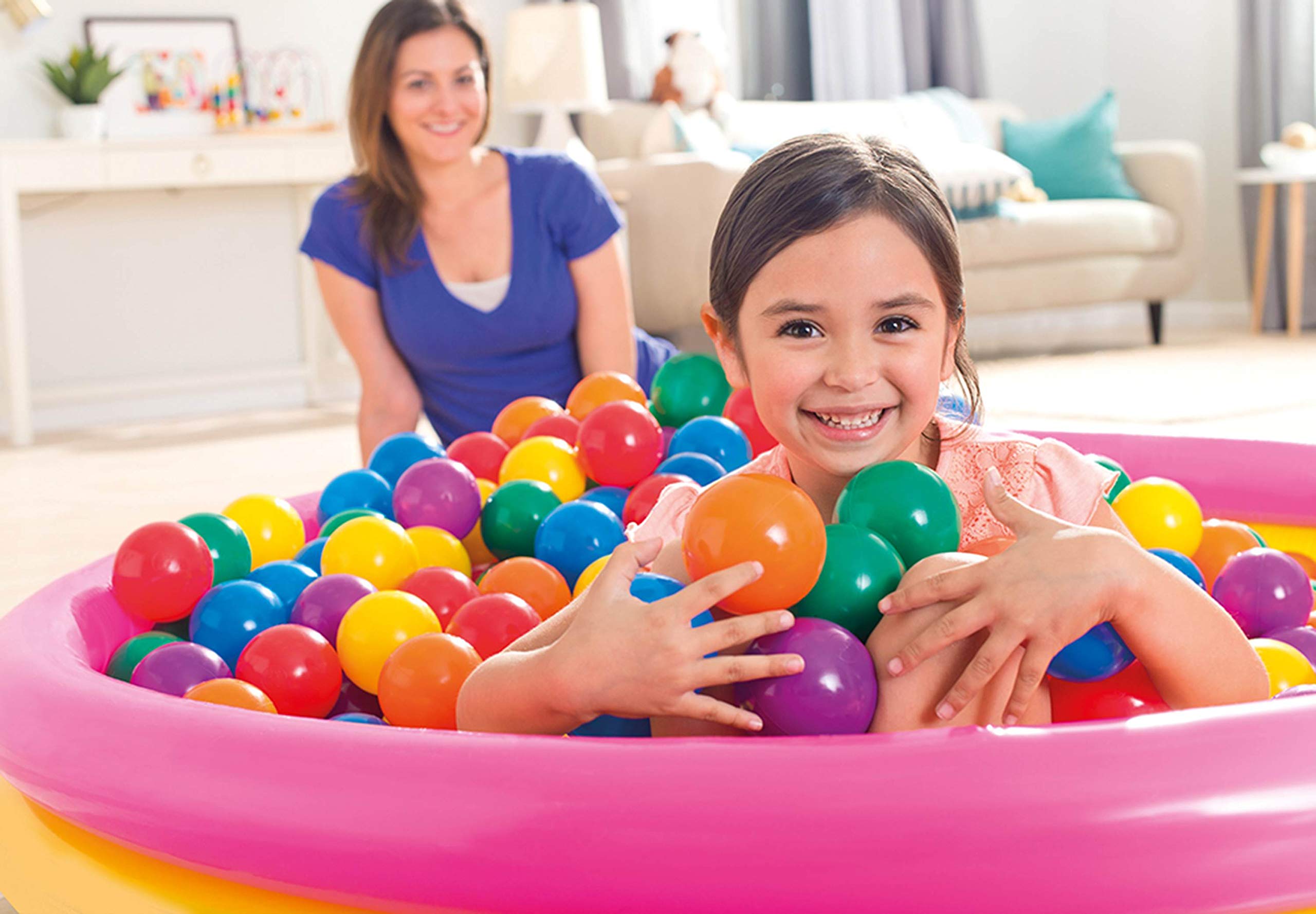 Intex Paquete de 100 bolas grandes de plástico multicolor para pozos de bolas (paquete de 4)