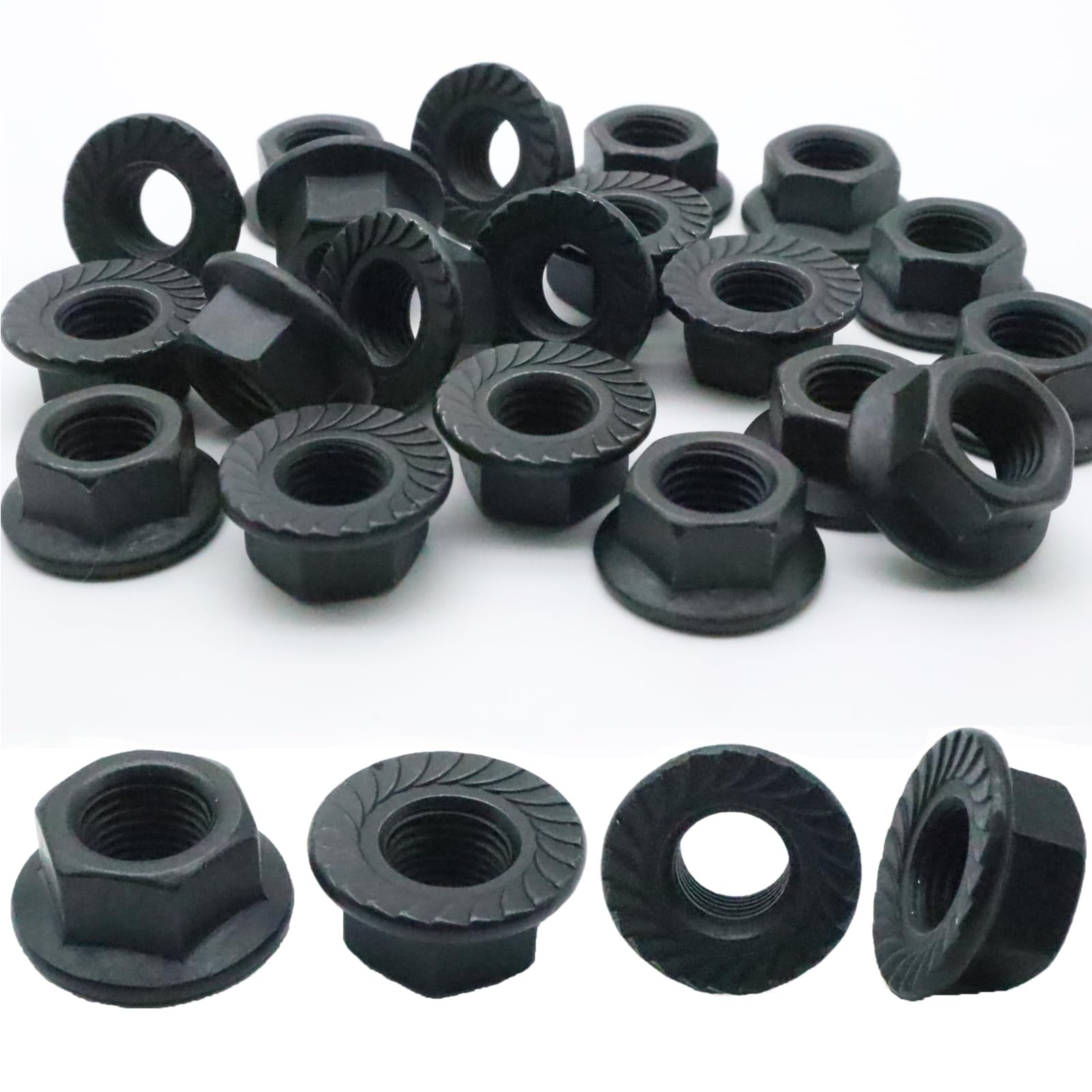 M12 Flange Nuts - 20 Pack, Carbon Steel -10 M12 Flange Nuts - 20 Pack, Carbon Steel -10
