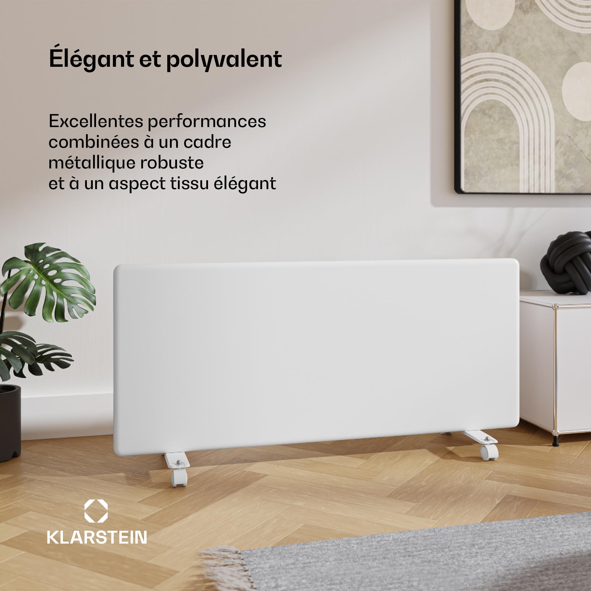 Blumfeldt ThermaTouch convecteur électrique 2000 W - thermostat électronique, minuterie 24 h, design moderne, IP24, radiateur électrique pour 20 m², radiateur mural ou sur pied, blanc