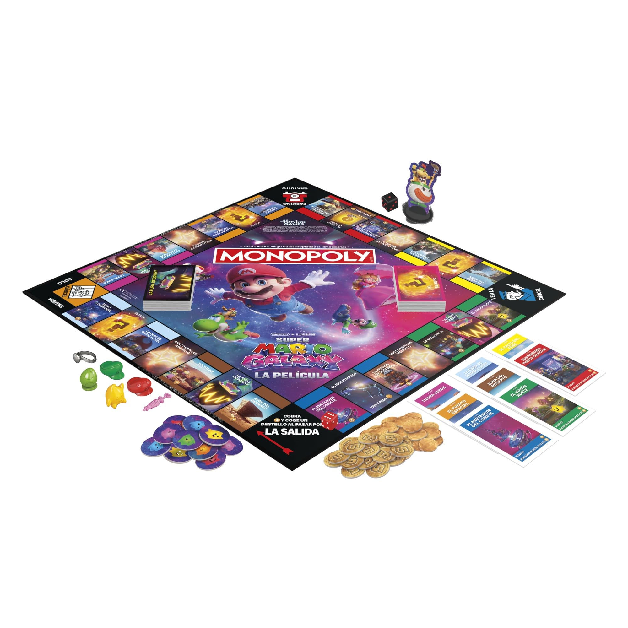 Monopoly: Super Mario Galaxy La Película Juego de Mesa I Divertidos Juegos Familiares para niños, Adolescentes y Adultos | De 2 a 6 Jugadores | Edad: 8+ - Versión en español