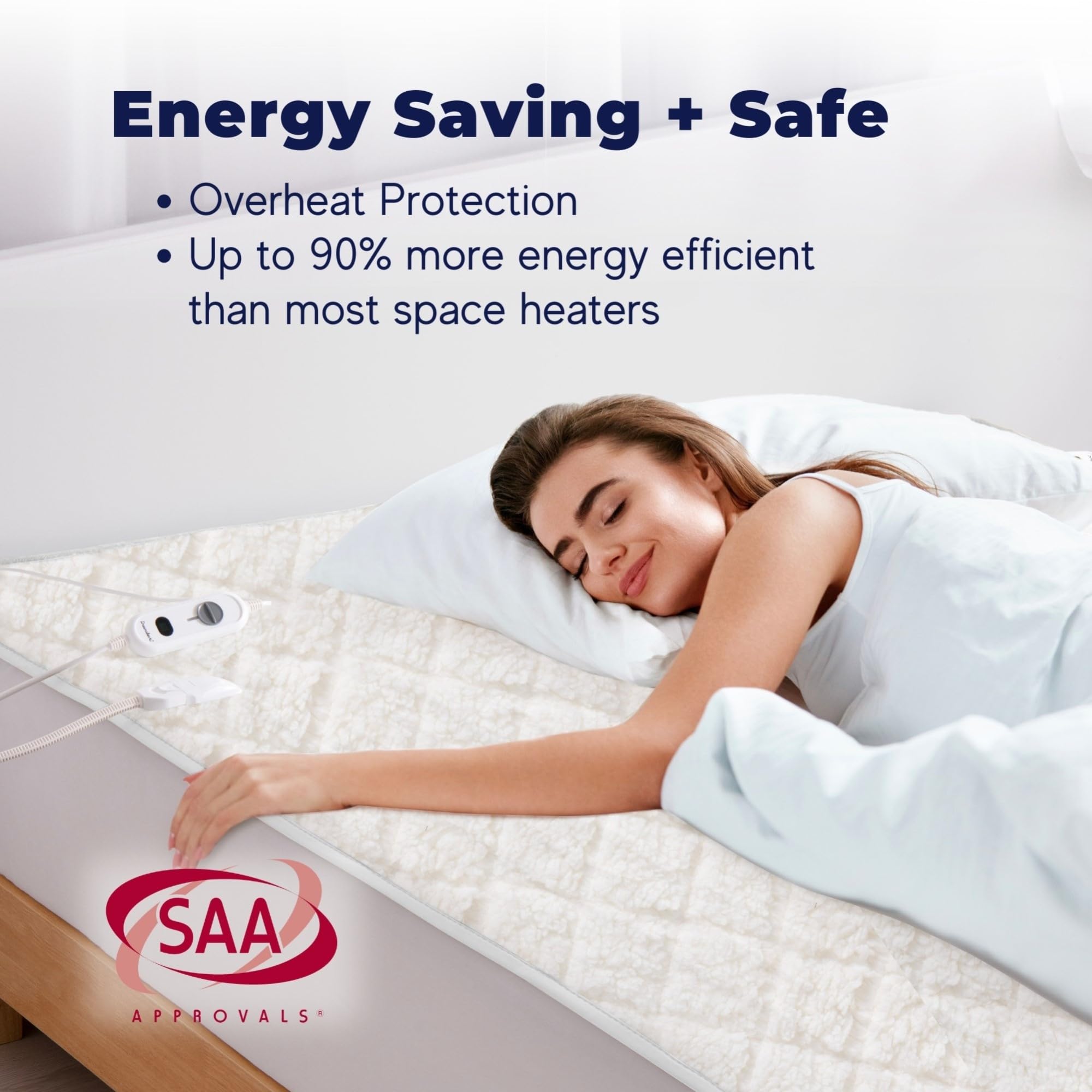 Dreamaker Quilted Sherpa Fleece 420GSM Fitted Electric Blanket Dreamaker Quilted Sherpa Fleece 420GSM Fitted Electric Blanket