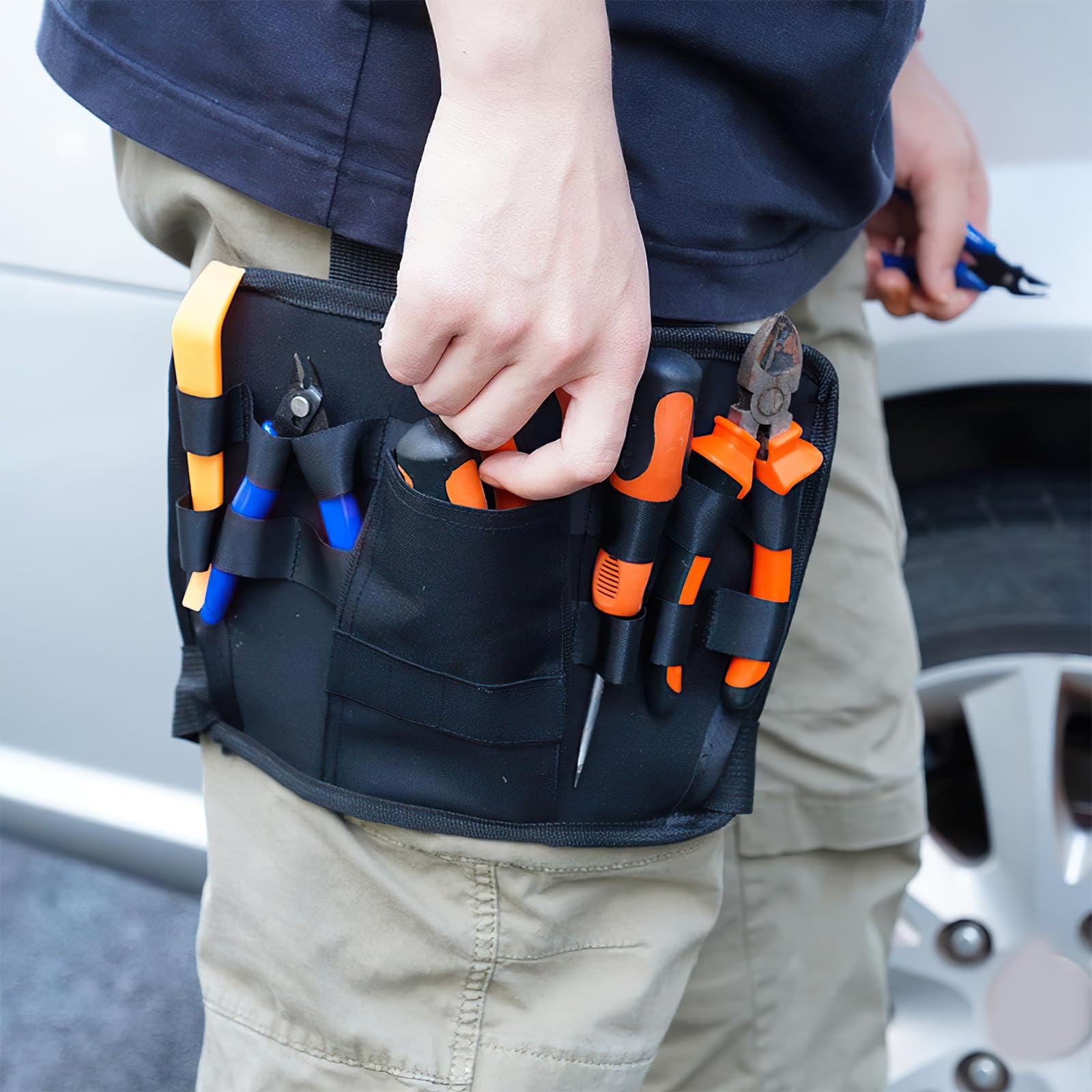 Borsa Porta Attrezzi Da Gamba Con Clip Per Cintura - Tasche Multiple Per Elettricisti, Meccanici E Fai Da Te - Foto 8