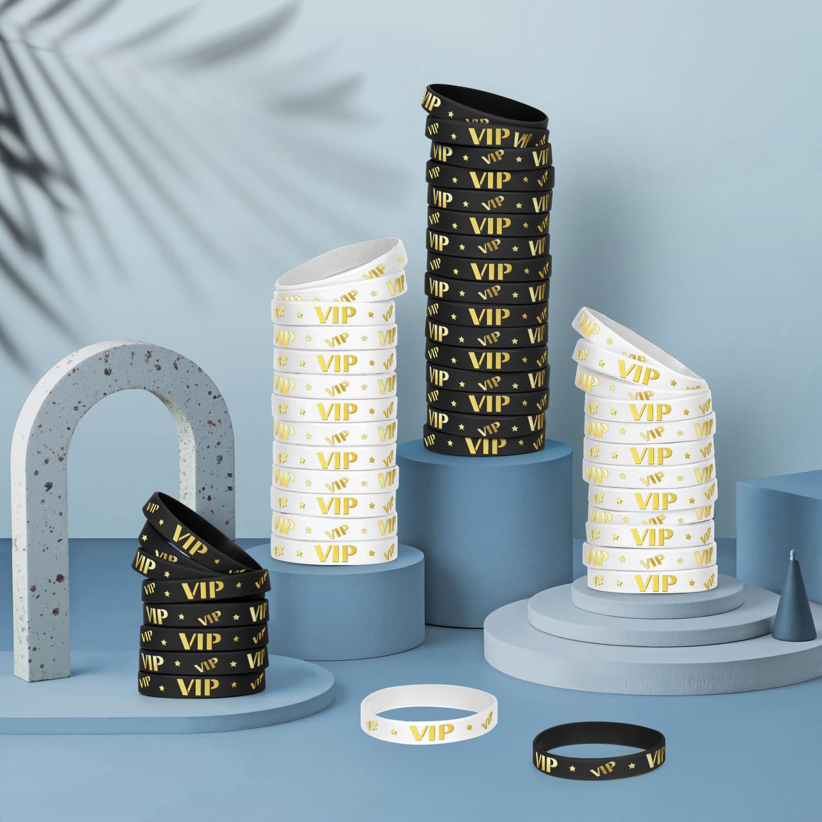 VIP Bracelets en silicone, 100/50/25 Pièces VIP Élastiques en Silicone Bracelets en caoutchouc élastique pour Sport Homme Femme Fête Réunion Rassemblement