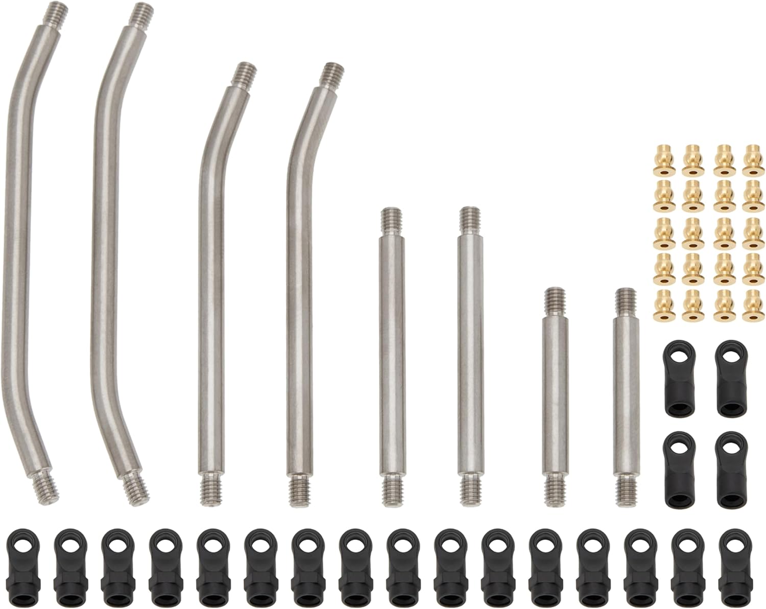 MEUS RACING SCX24 Links Double Bent Links High Clearance Chassis Links Set for Axial SCX24 Gladiator AXI00005 1/24 RC Crawler (Titanium Alloy)