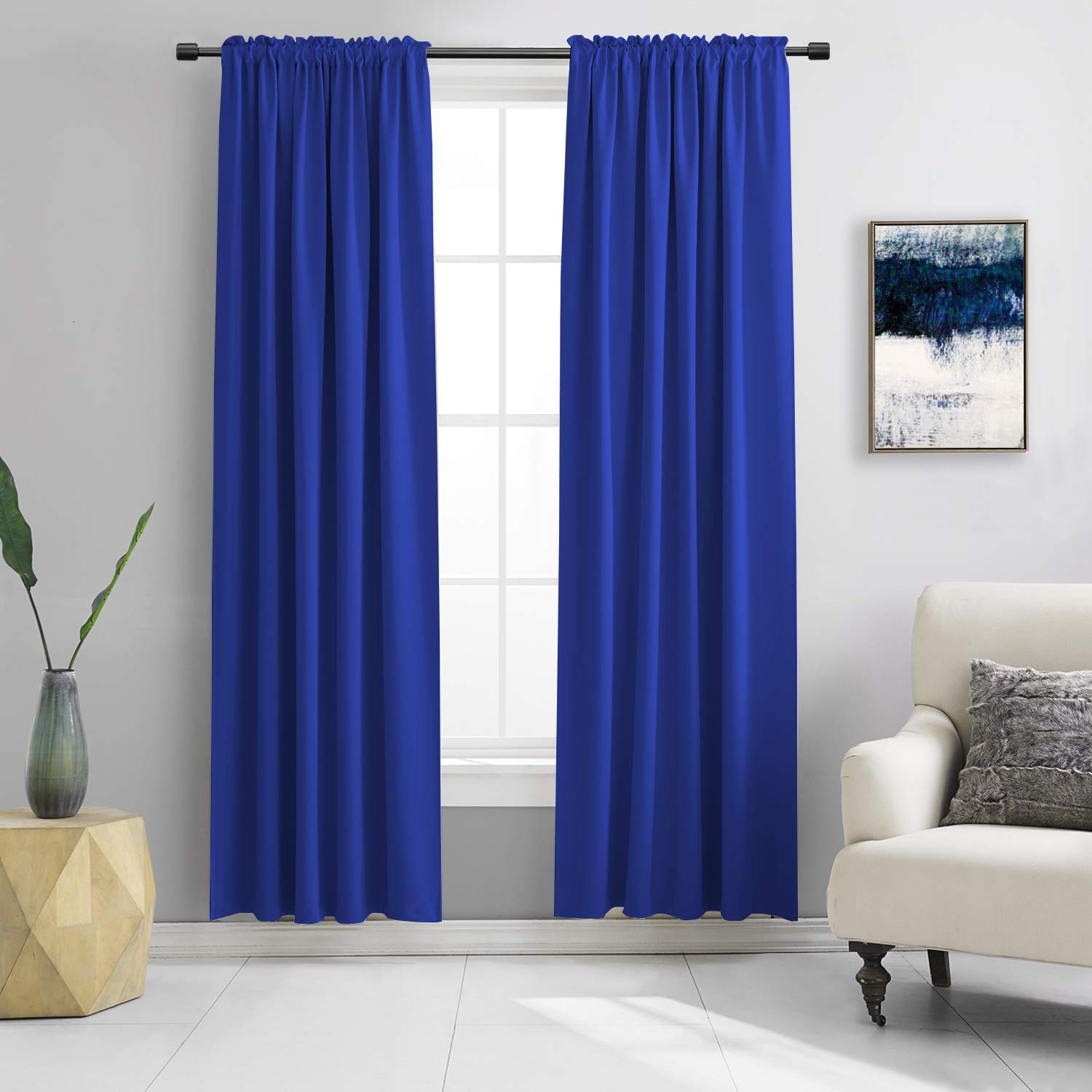 DONREN - Royal Blue Blackout Curtains for Bedroom - Thermal Insulated Rod Pocket Window Curtain Panels (52 x 84 inch, 2 Panels) โ image 1