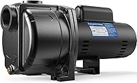 AQUASTRONG 2HP Shallow Well Jet Centrifugal Pump - 5200 GPH, 112FT Head, 230V Cast Iron for Lawn Sprinklers & Irrigation