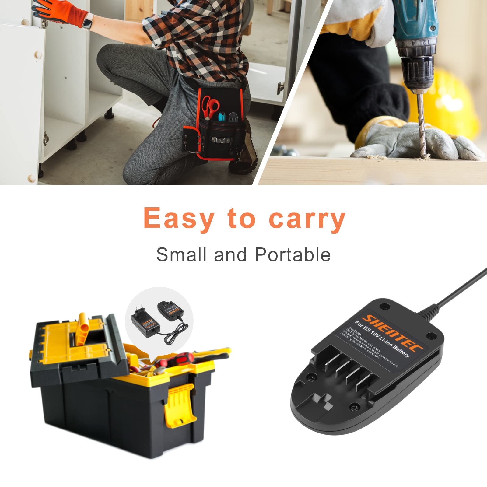Shentec Li-Ion Cargador 18V Compatible con Bosch Batería 18V PBA 1600A005B0 2607335040 2607336039 2607336040 2607336207 2607336208
