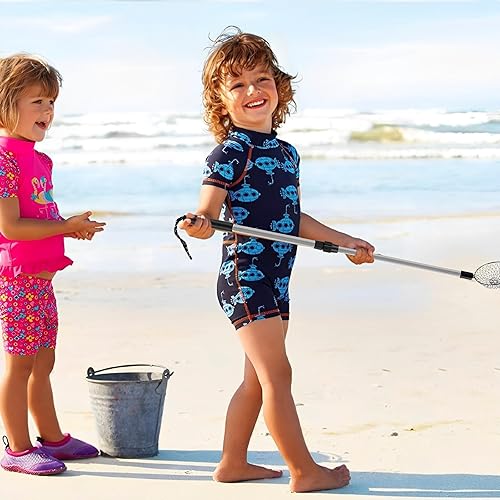Miniatura 5 de 2 piezas de tamiz de arena de playa, pala de concha para playa con mango largo, herramienta de tamizado de rocas de caza, pala de playa para peine