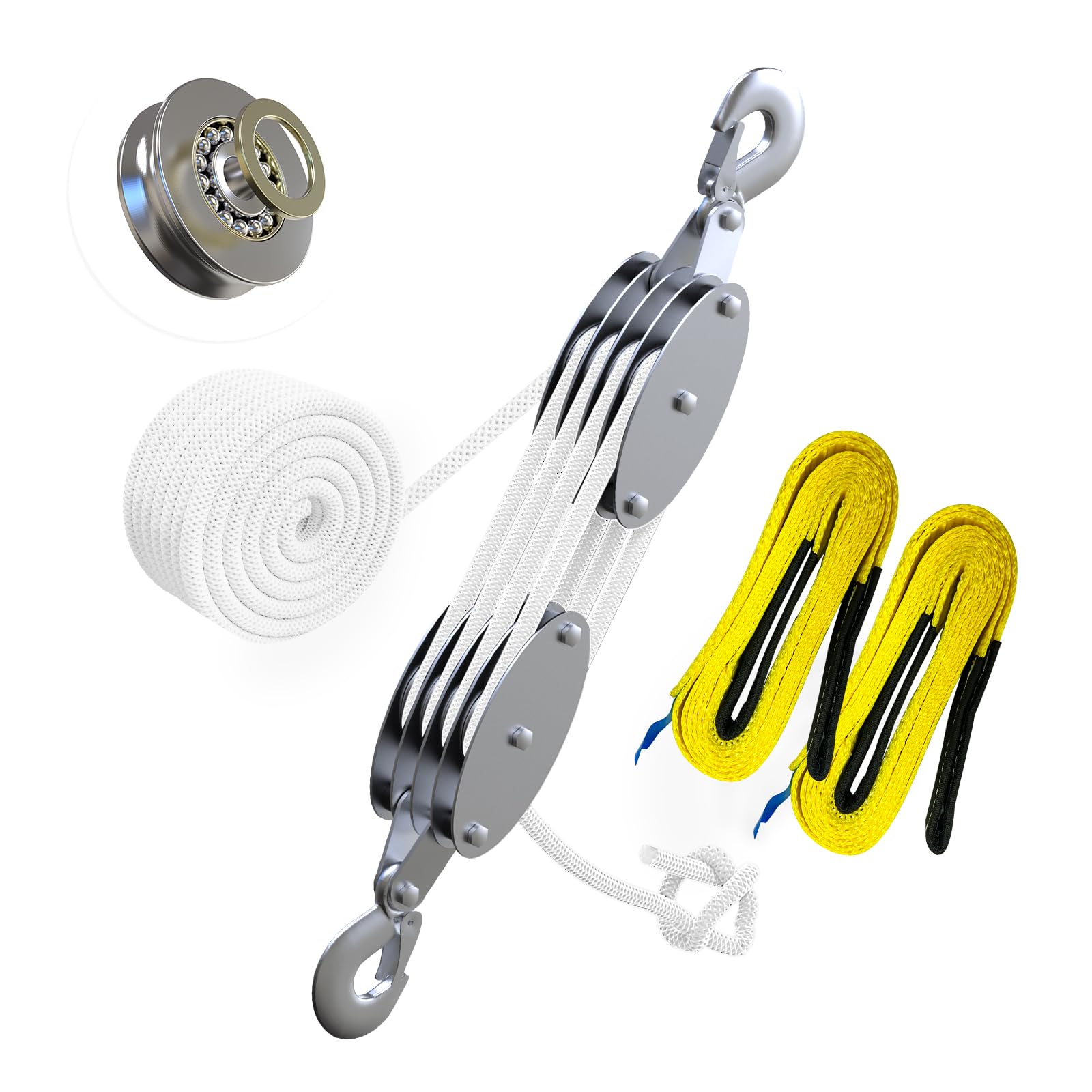 YATOINTO Upgraded Rope Pulley Hoist 4400 LB - material handling | Mubboo